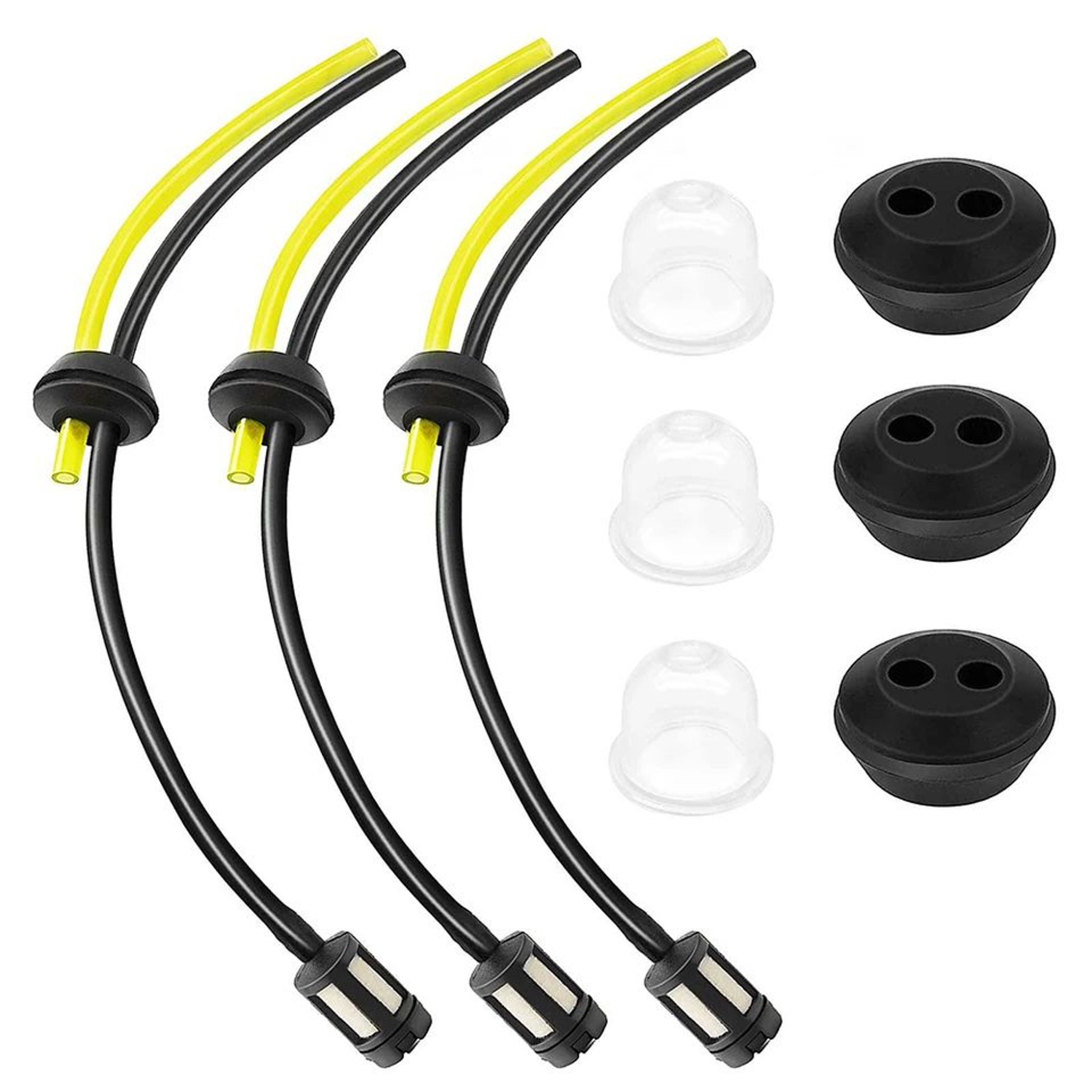 3 Set Universal Grass Trimmer Fuel Line Filter Kit  Fuel Hose Primer Bulb  Gasket For Brush Cutter  0