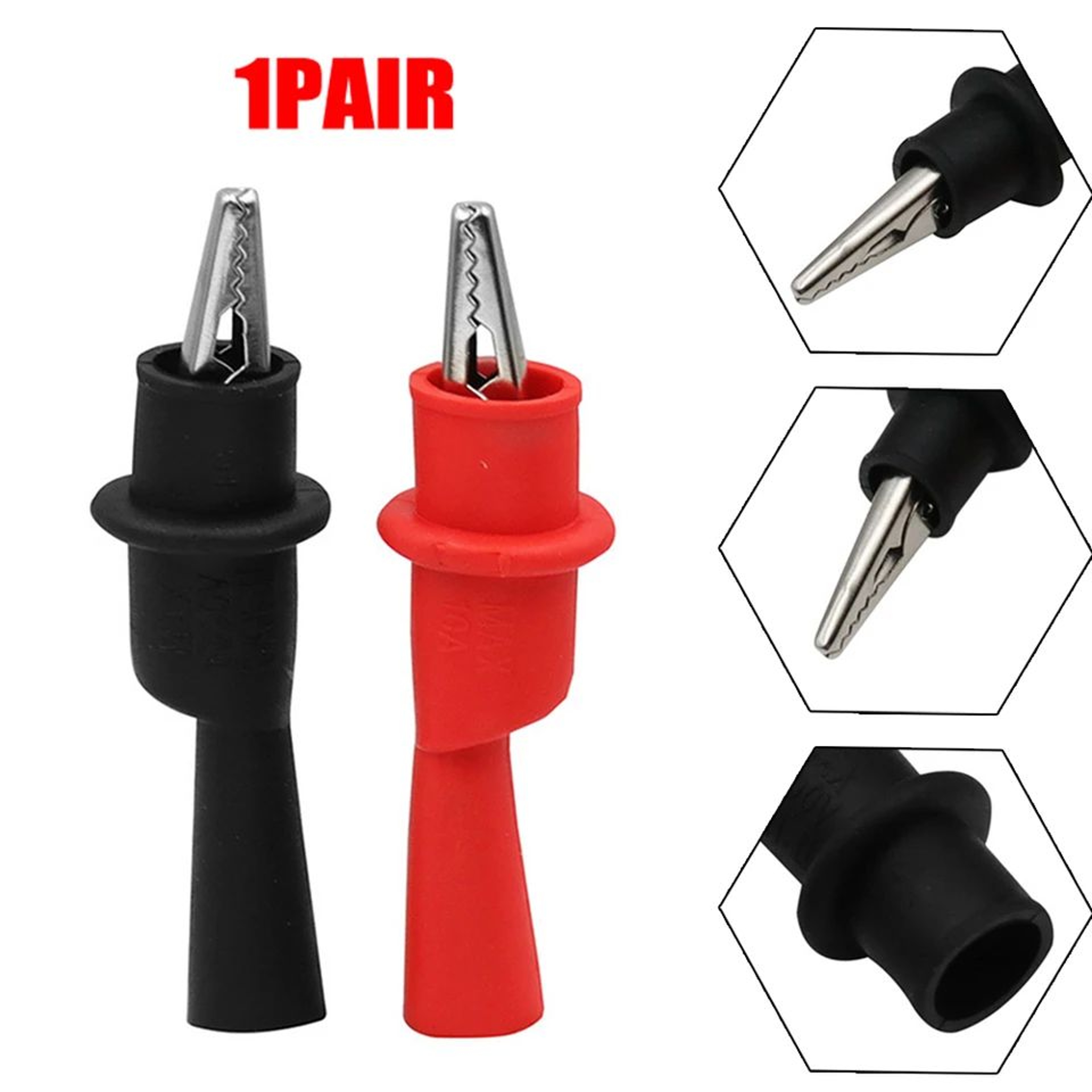 2 Pcs Red  Black Multimeter Test Clip Clamps  10A 1000V Wire Tip Alligator Clips For Digital Multim 0