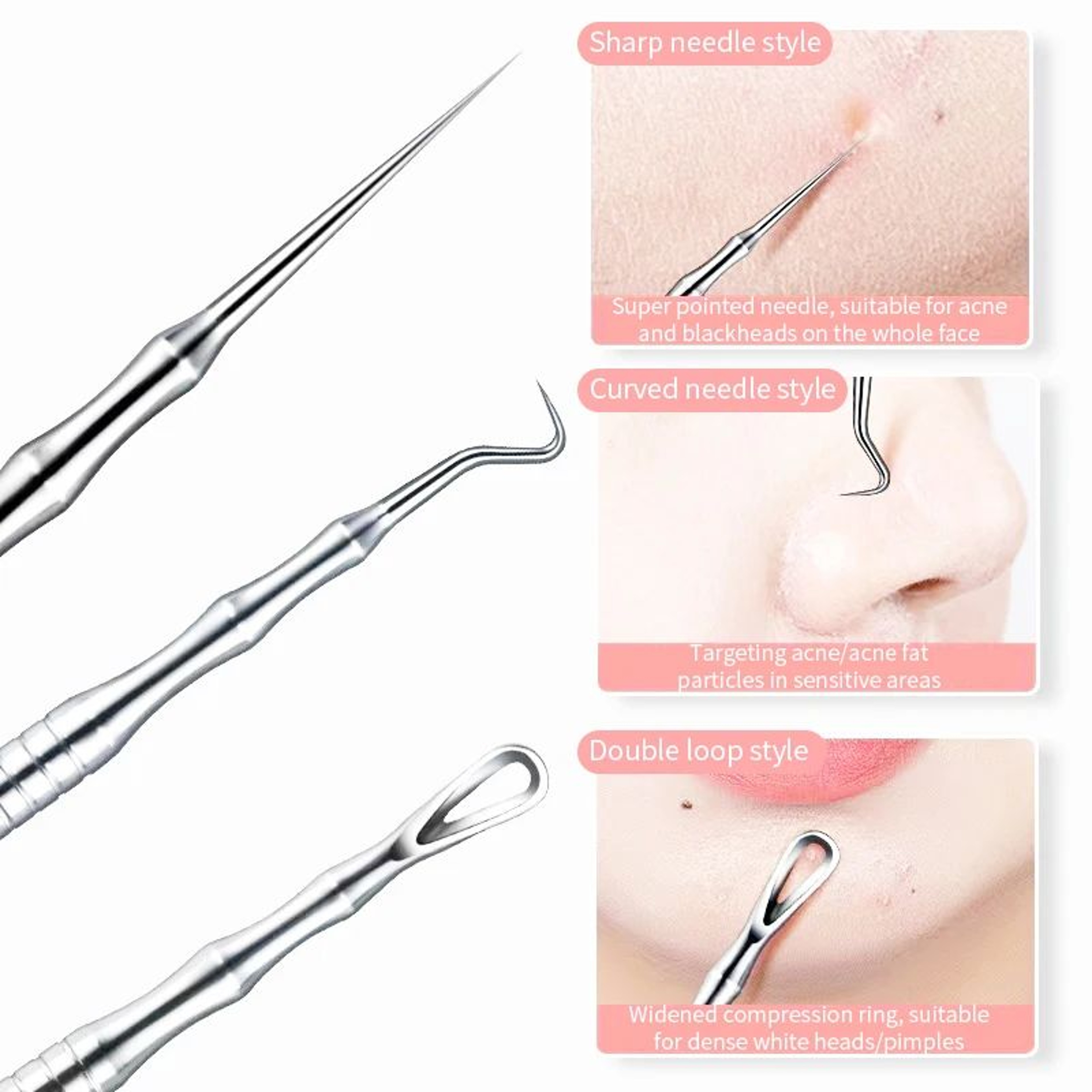 German UltraFine Blackhead  Acne Extractor Tool  Stainless Steel Pimple Whitehead  Milia Remover Fo 1