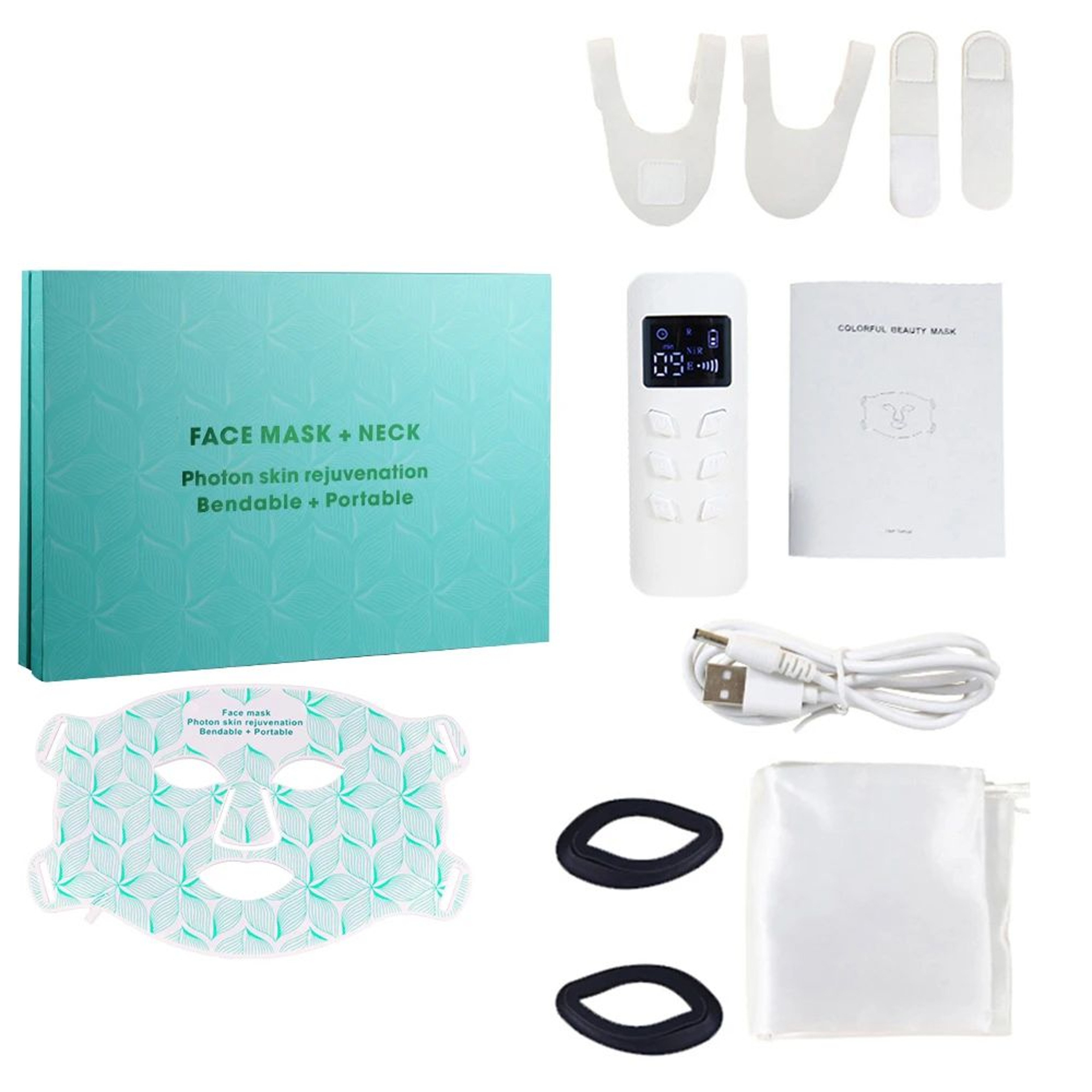 Silicone LED Face  Neck Mask  8 Color Red Light Therapy Mask For AntiAging Acne Care  Skin Rejuvena 9