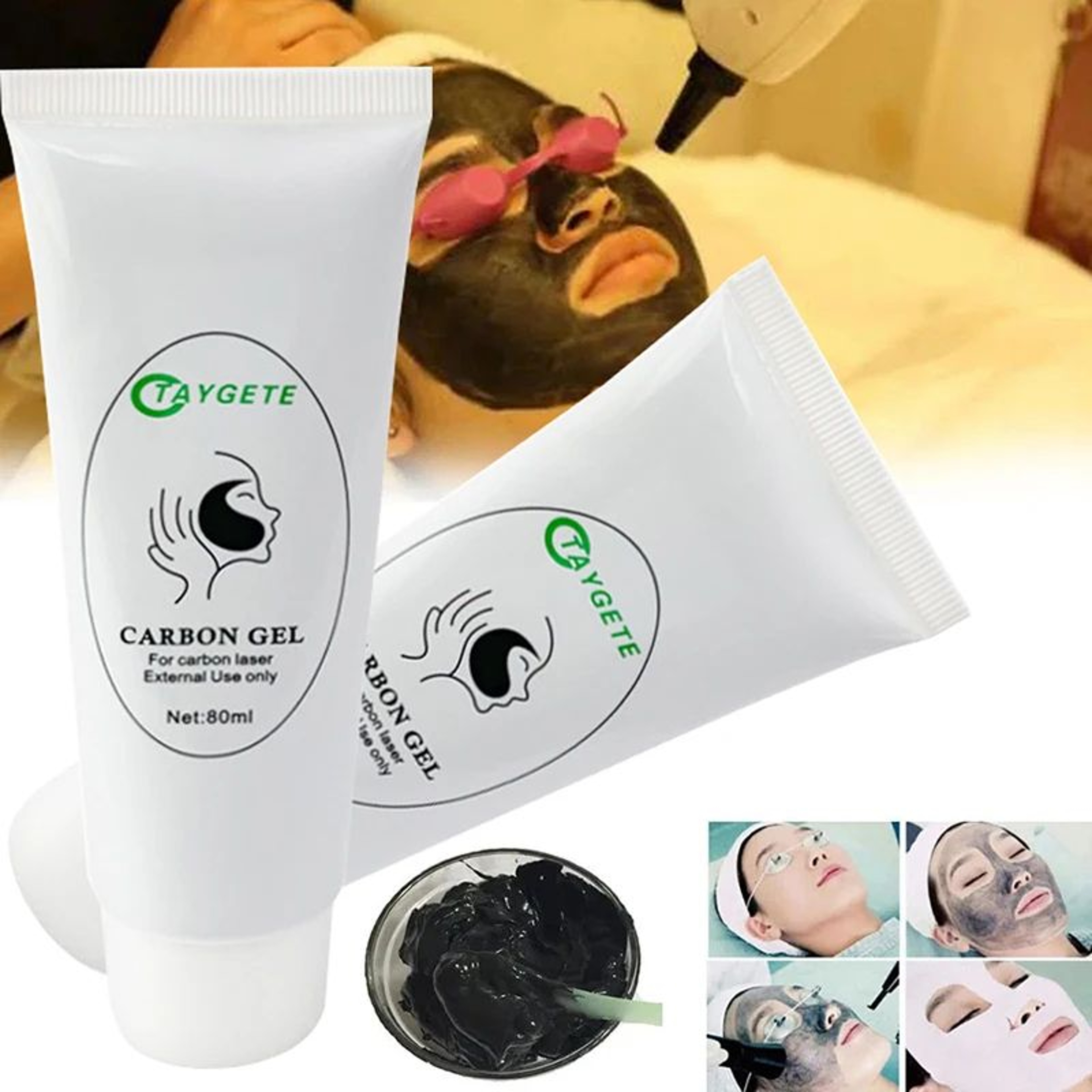 Black Carbon Gel Mask For ND YAG Laser  Deep Cleansing Facial Gel For Skin Rejuvenation Moisturizin 0