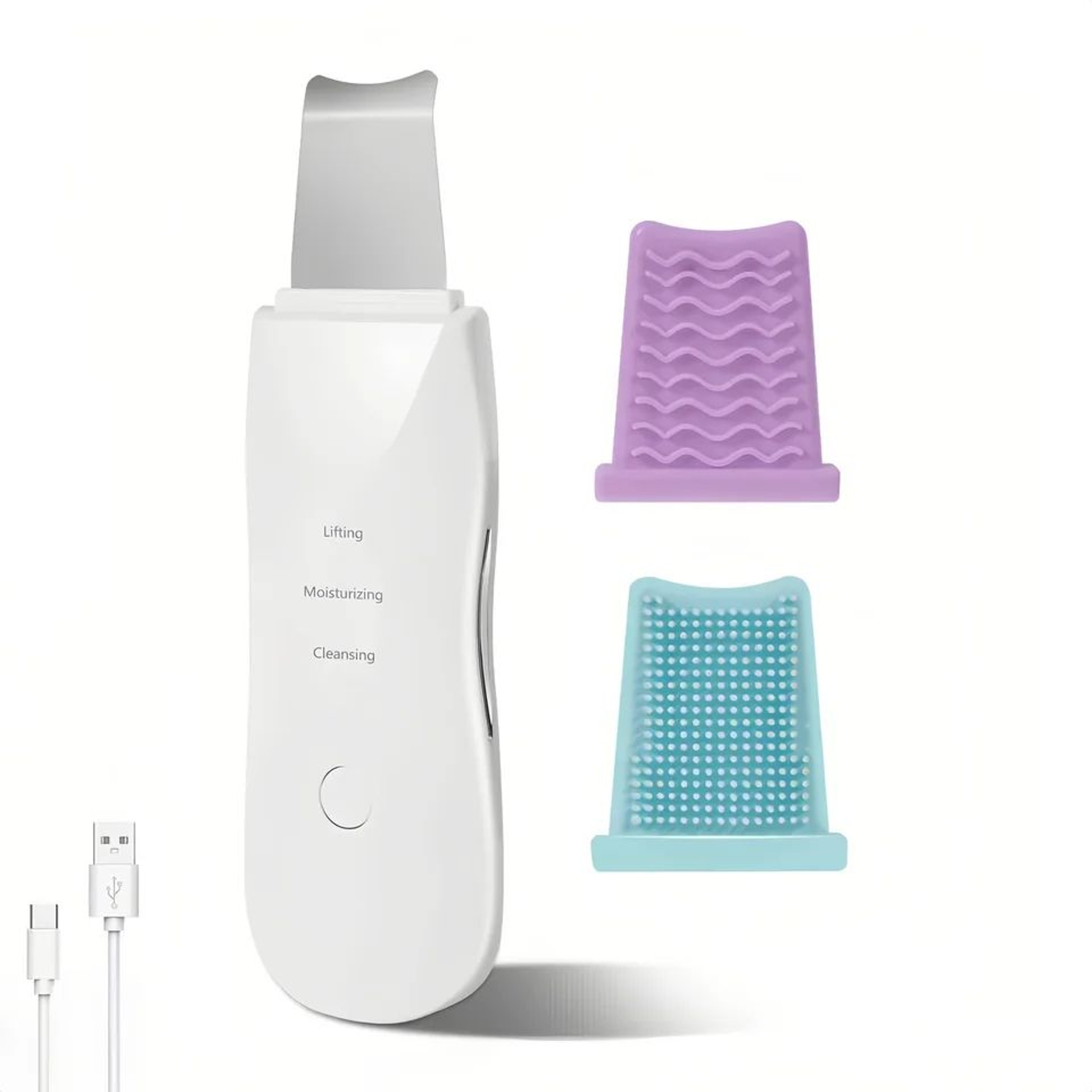 Deep Vibrating Skin Scrubber  Rechargeable Facial Spatula Blackhead Remover  Face Cleansing Massage 0