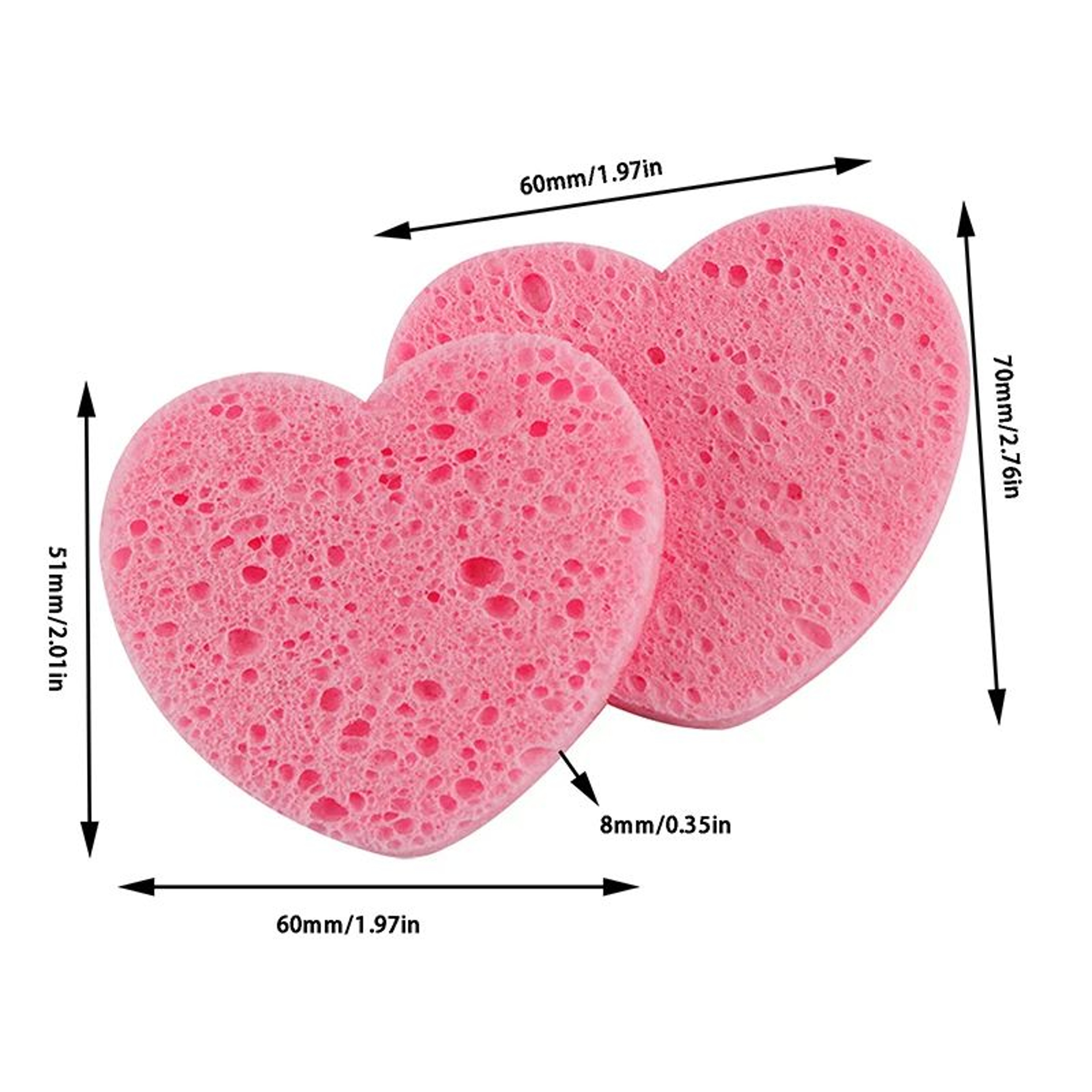 Heart Natural Wood Pulp Facial Sponge  Compressed Cellulose Makeup Remover  Face Cleansing Puff 5