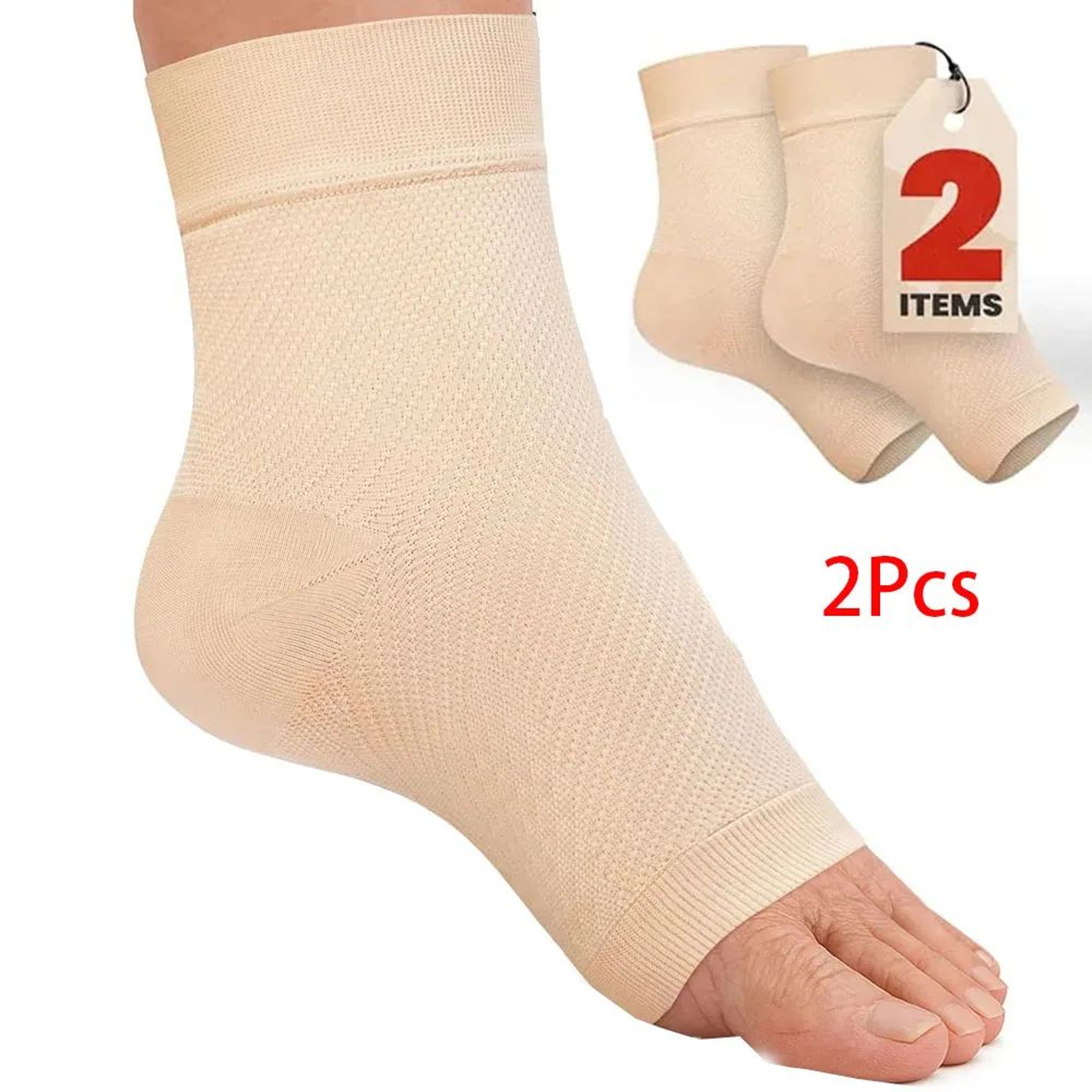 Ankle Compression Sleeve  Open Toe Foot Support Brace For Plantar Fasciitis Arch Support  Swelling  6