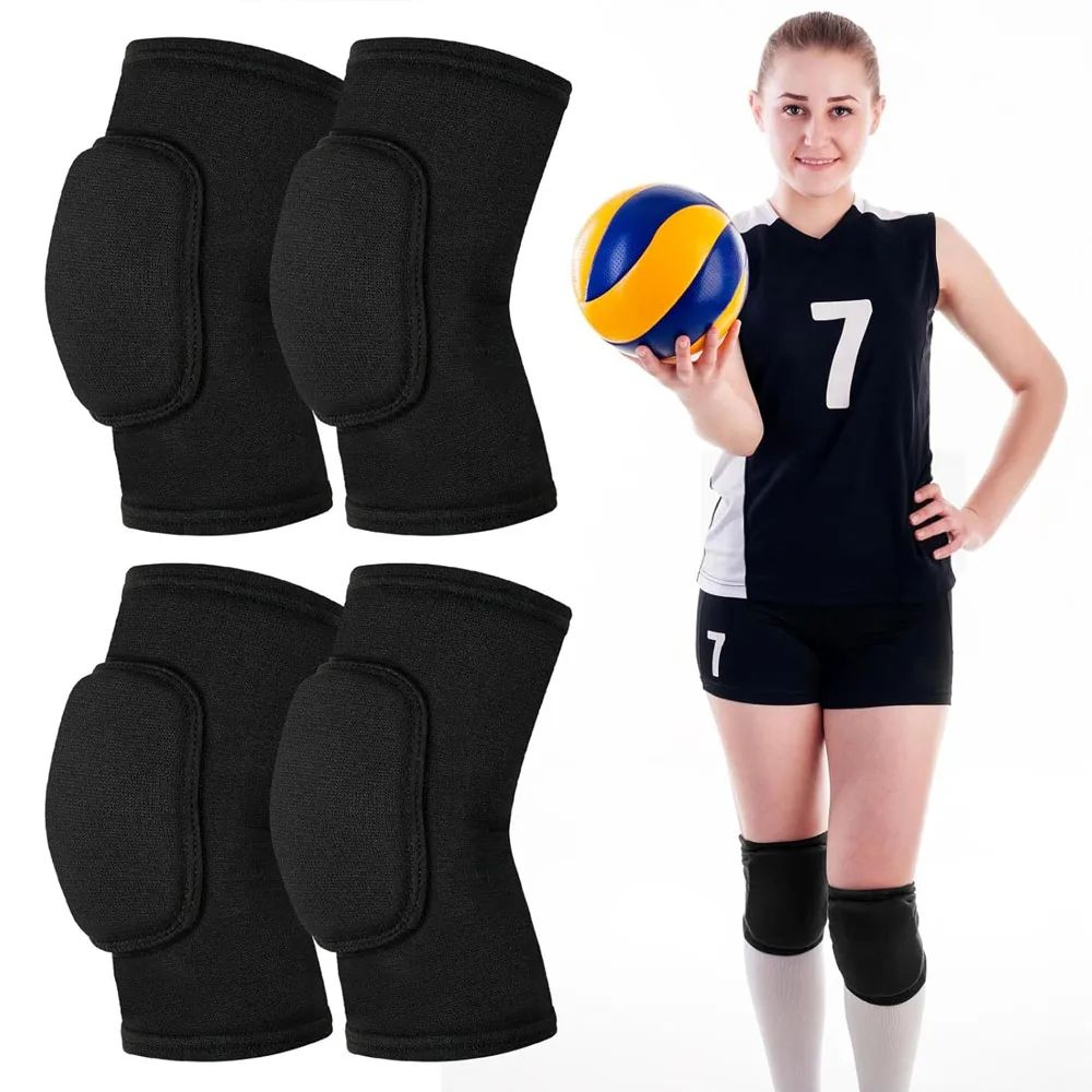 1 Pair Volleyball Knee Pads  Soft Protective Knee Support For Women Youth  Kids Sports Dance  Train 0