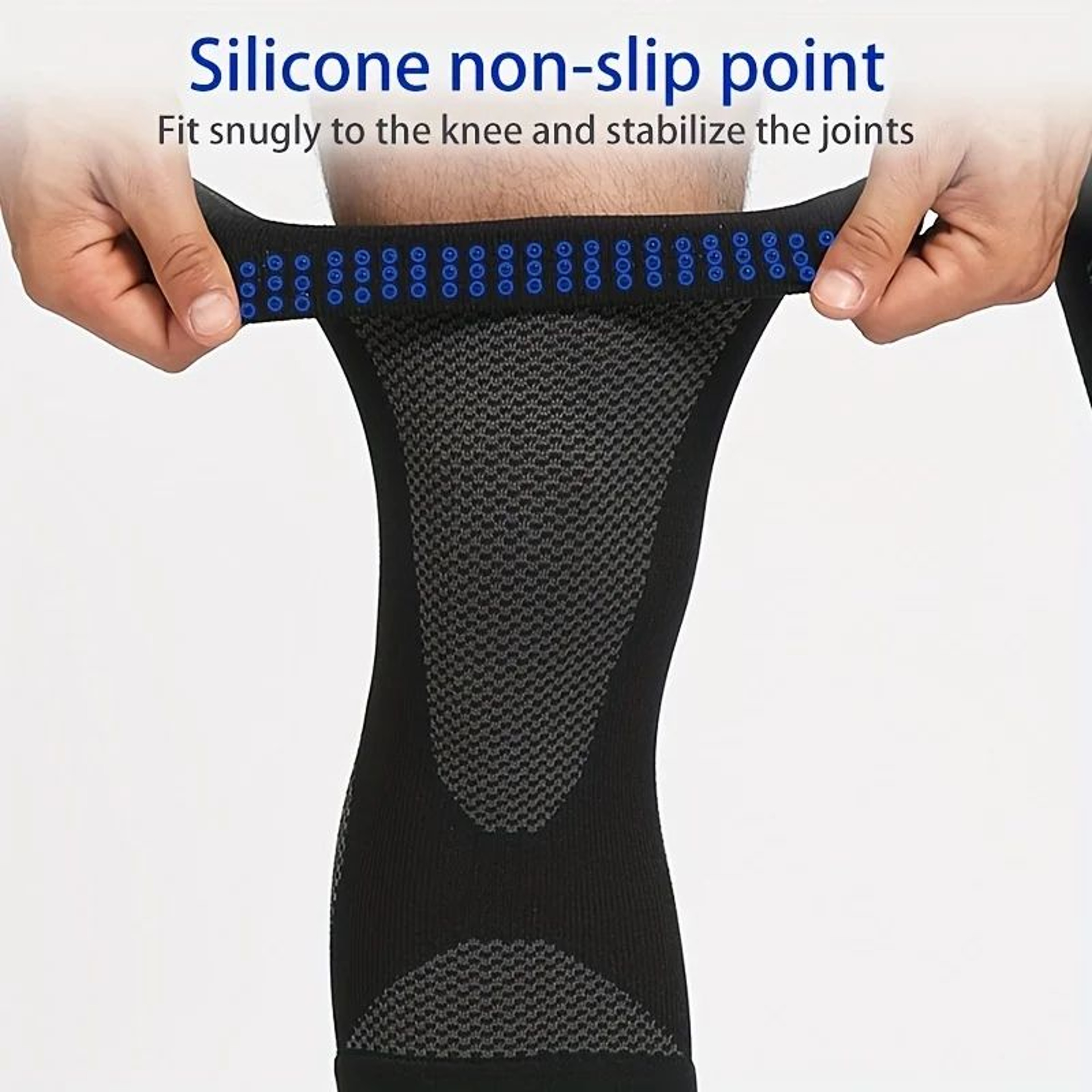 1 Pair UltraThin Knee Compression Sleeves  NonSlip Knee Support For Running Fitness Sports  Daily C 4