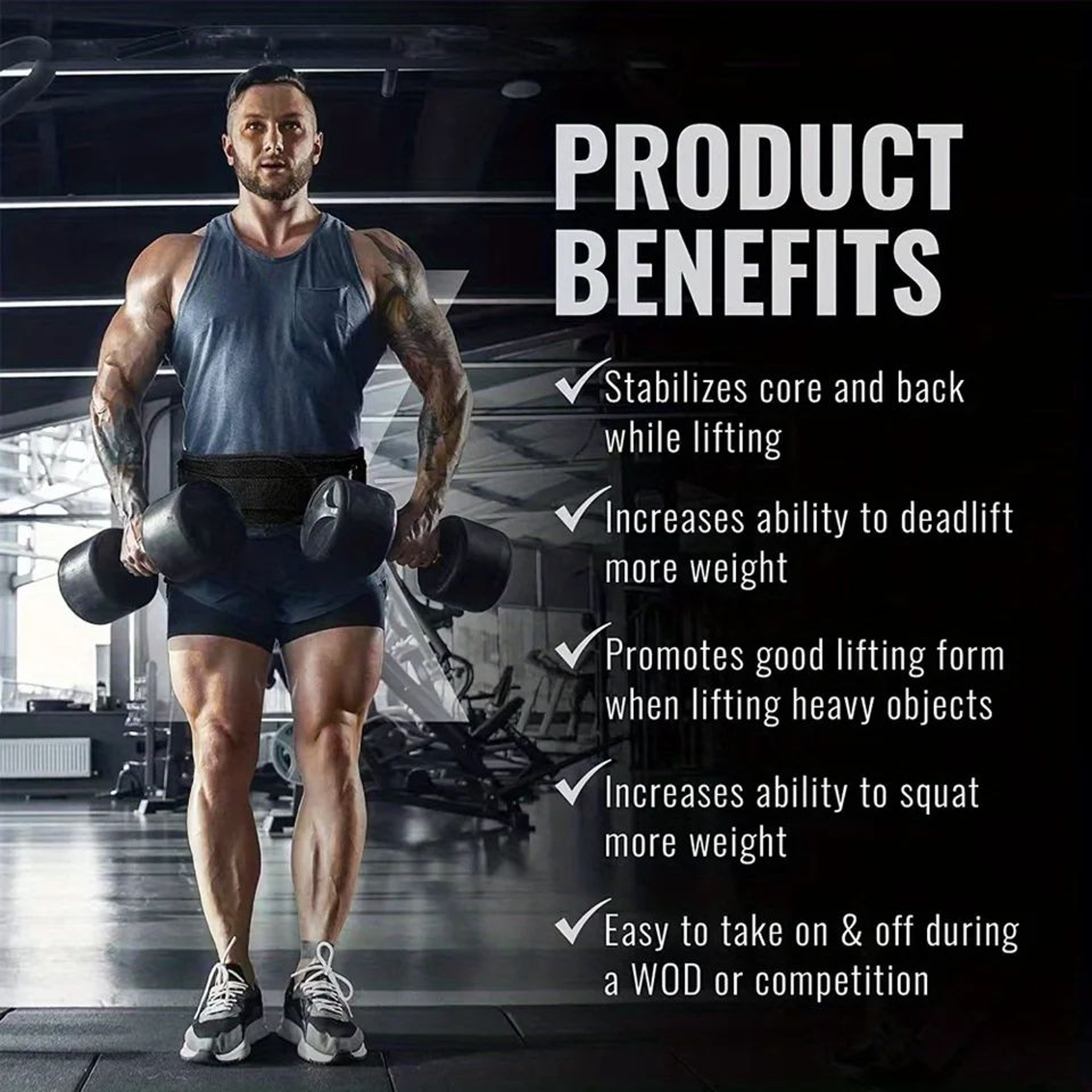 Weight Lifting Waist Belt  Adjustable Lumbar Back Support Belt For Gym Powerlifting Squats  Strengt 4
