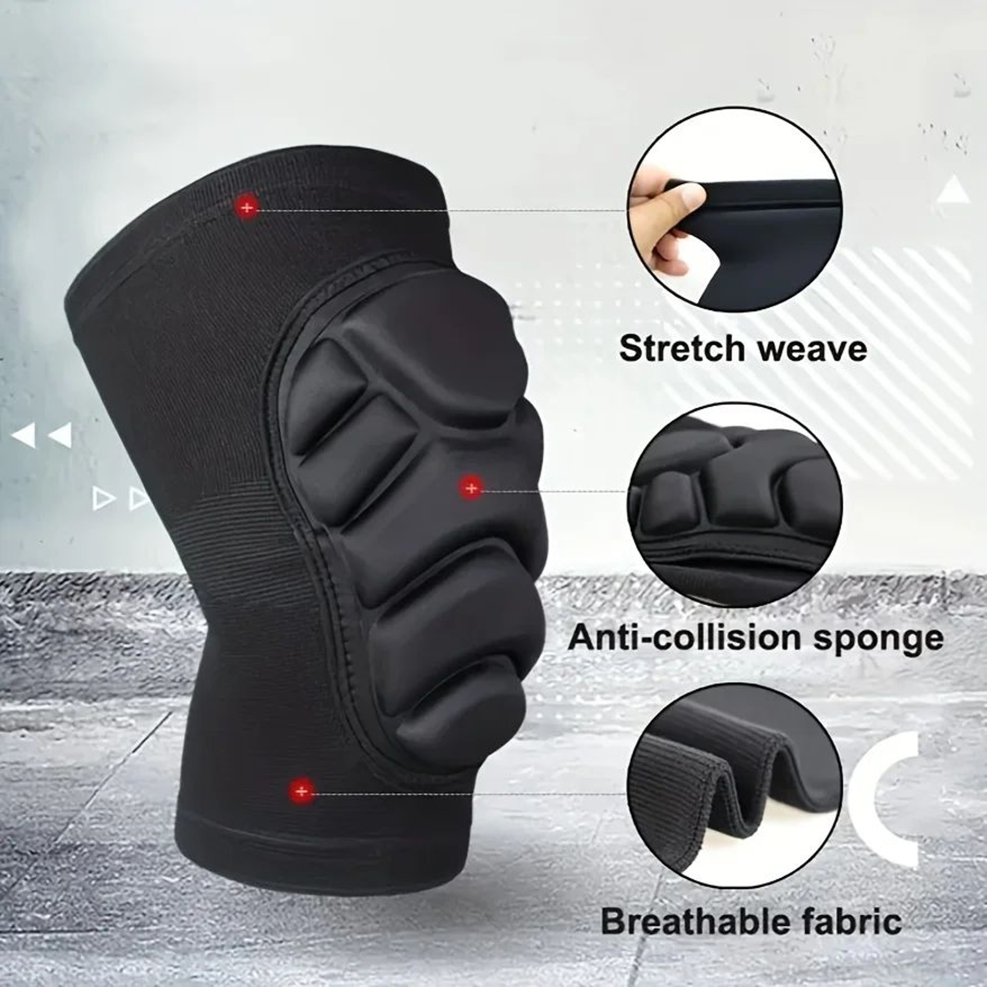 2 Pcs Professional Knee  Elbow Pads  Thick Shock Absorbing Support Braces For Sports Work  Outdoor  2