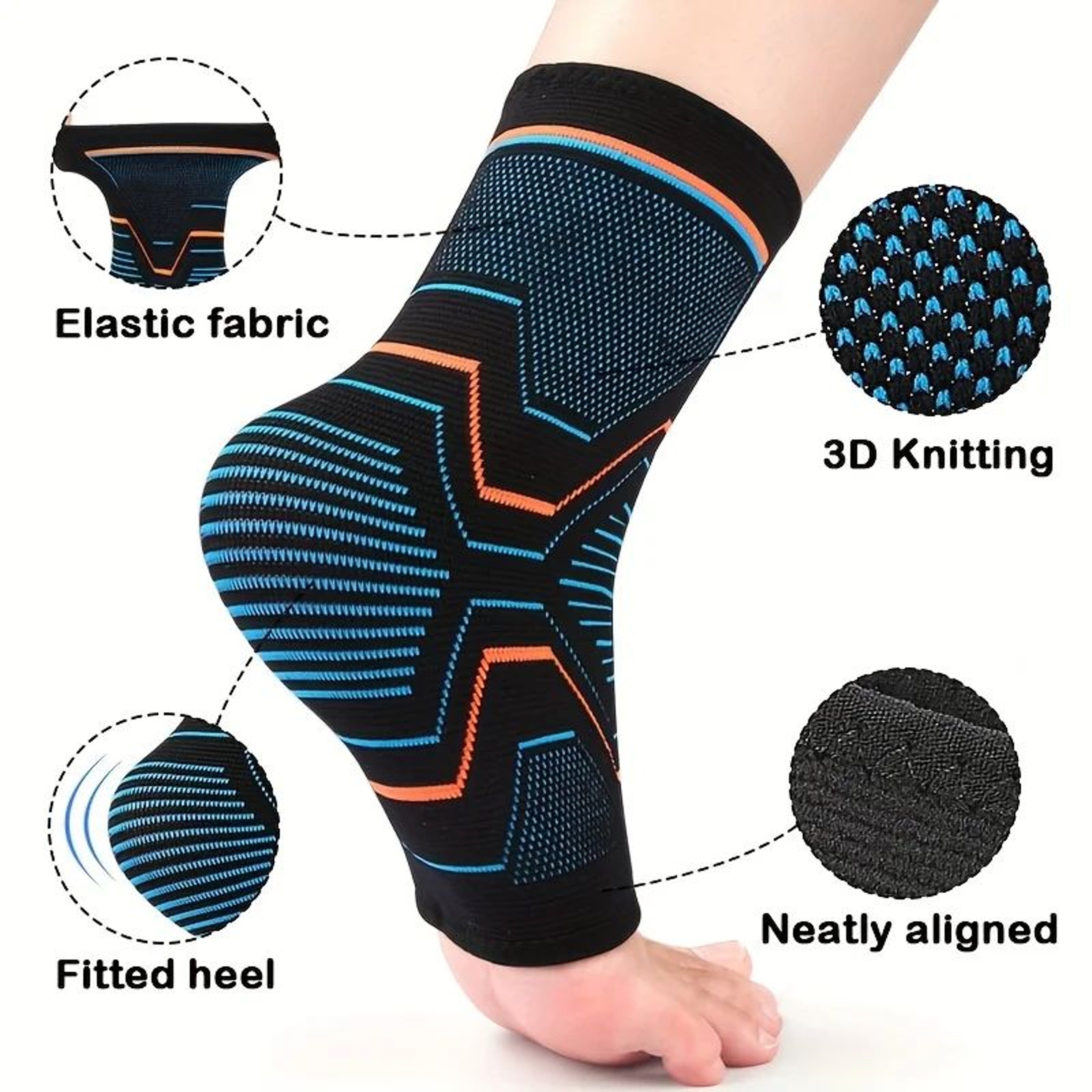 Adjustable Ankle Brace Compression Sleeve  Arch Support Sock For Plantar Fasciitis Tendon Support   3