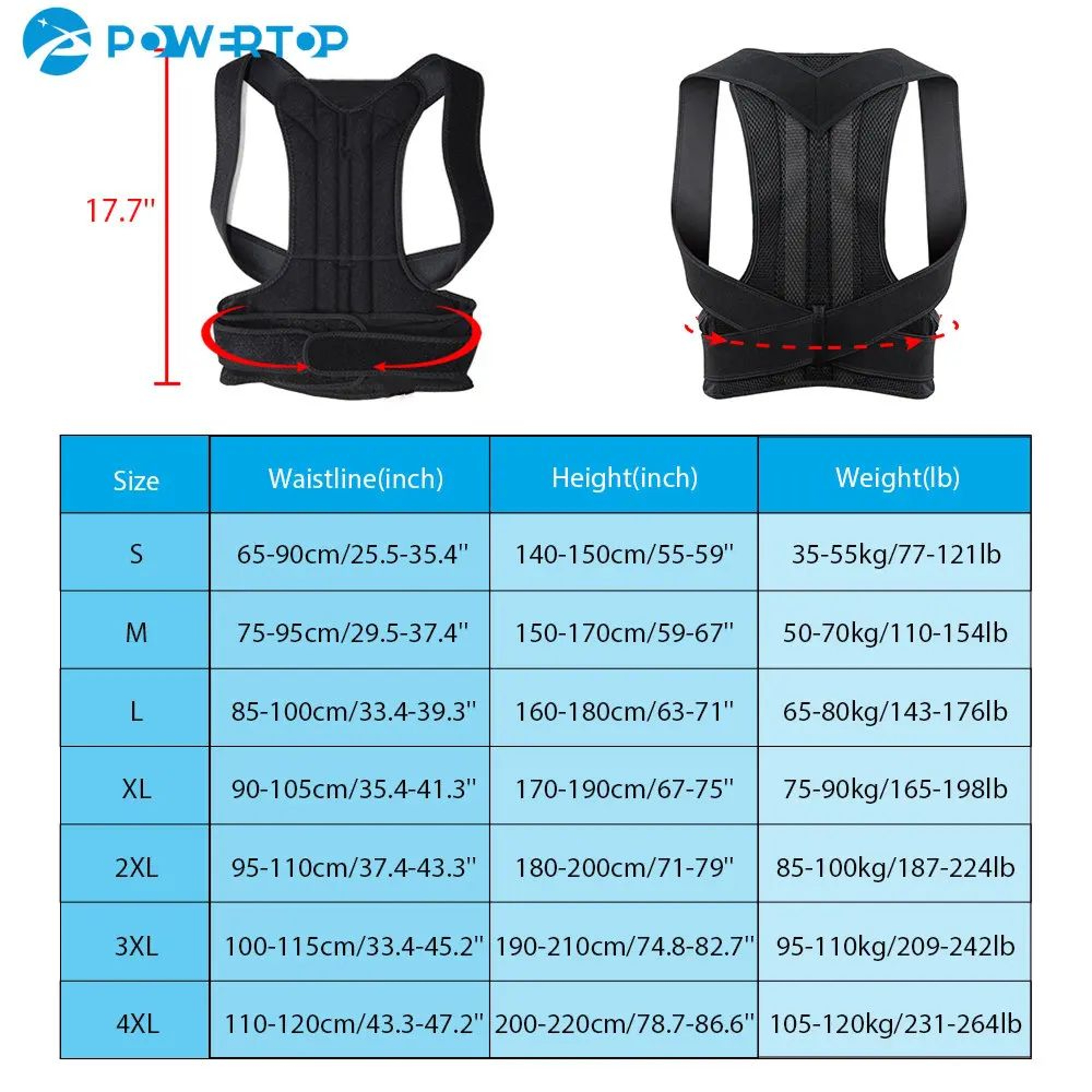 Adjustable Alloy Bar Posture Corrector Back Brace – Orthopedic Spine Support Corset for Men & Women Scoliosis Care – view 7