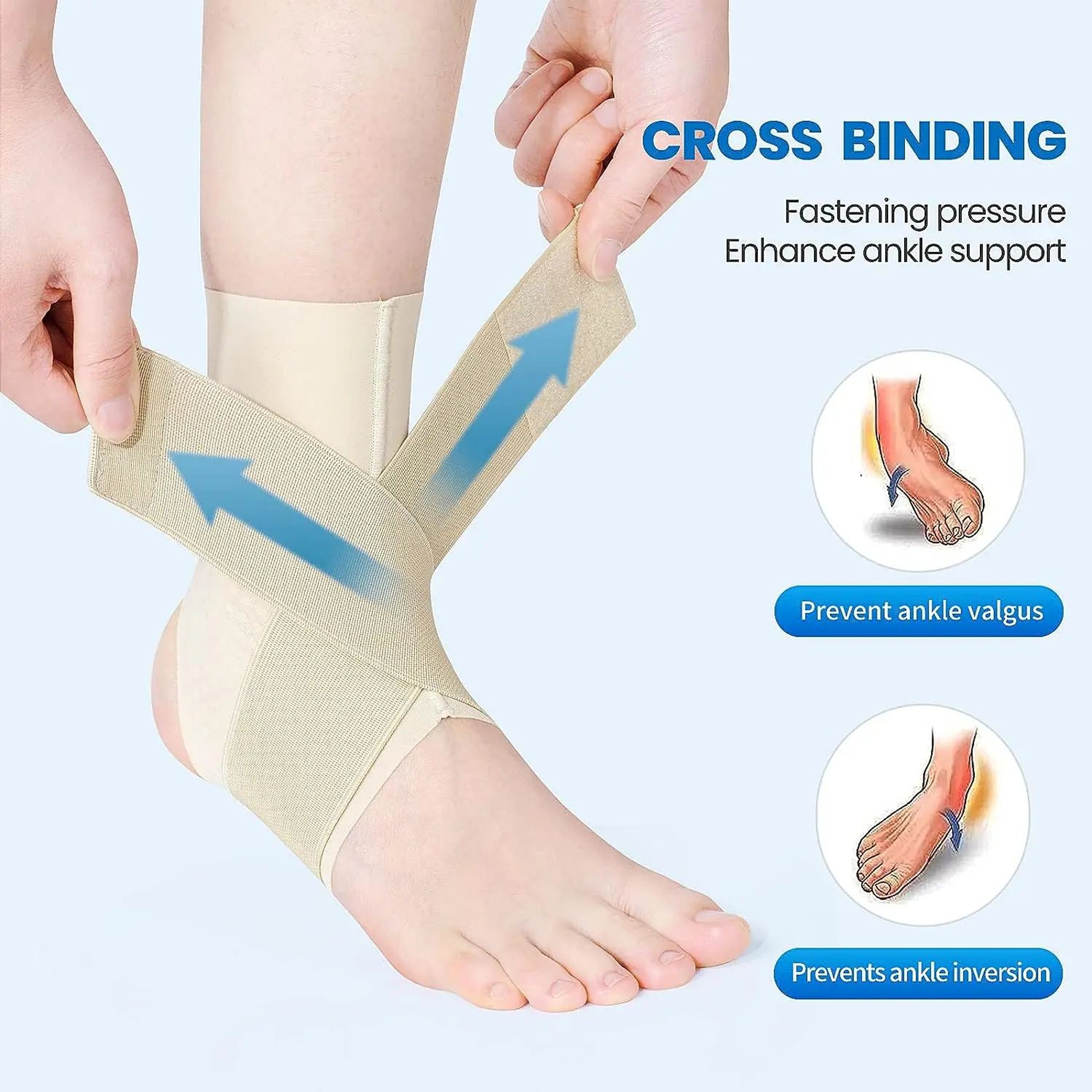 1pc Adjustable Breathable Ankle Brace Compression Support  Ankle Wrap For Sprained Ankles Men  Wome