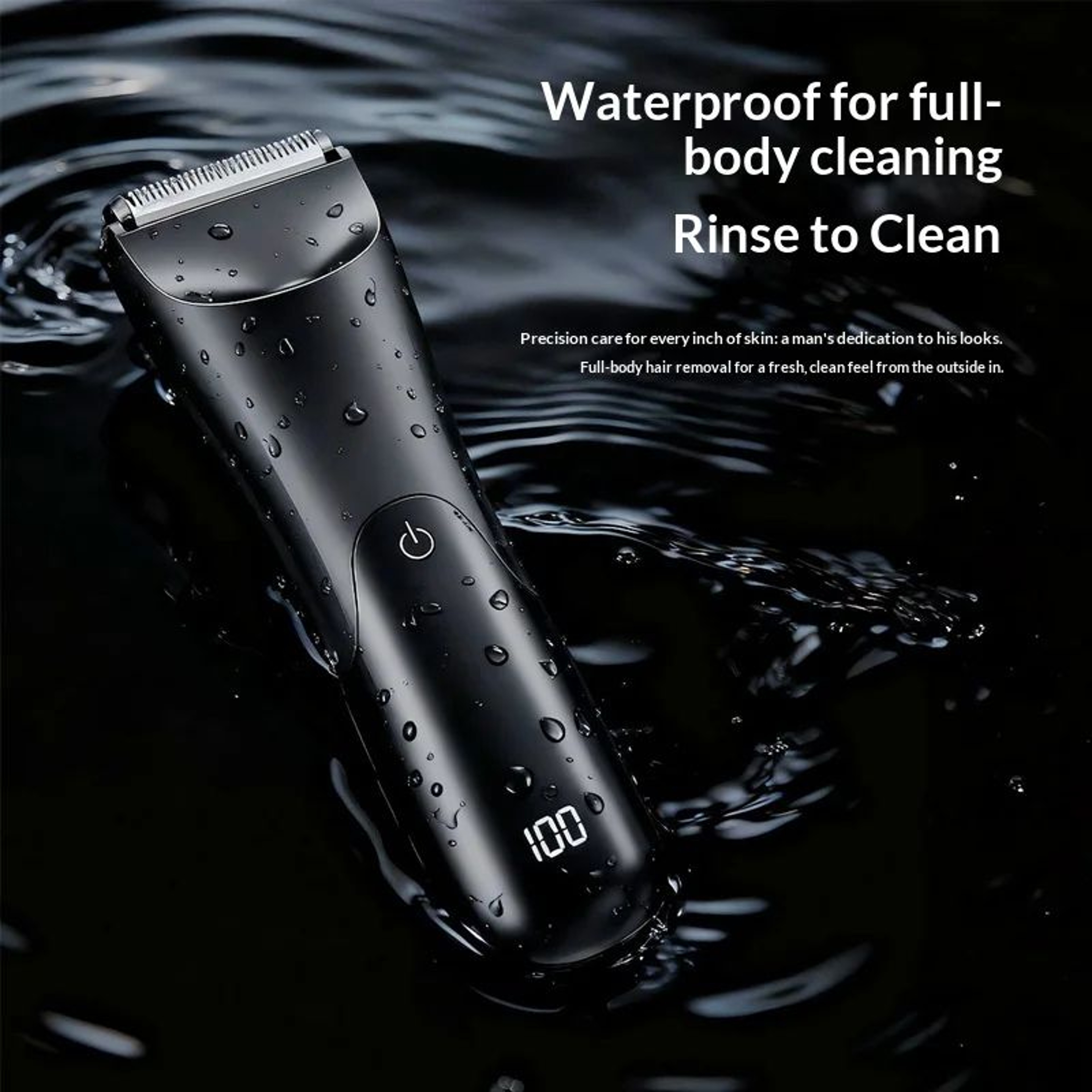 Electric Groin Hair Trimmer For Men  Waterproof Body  Pubic Groomer With Ceramic Blade  USB Recharg 0