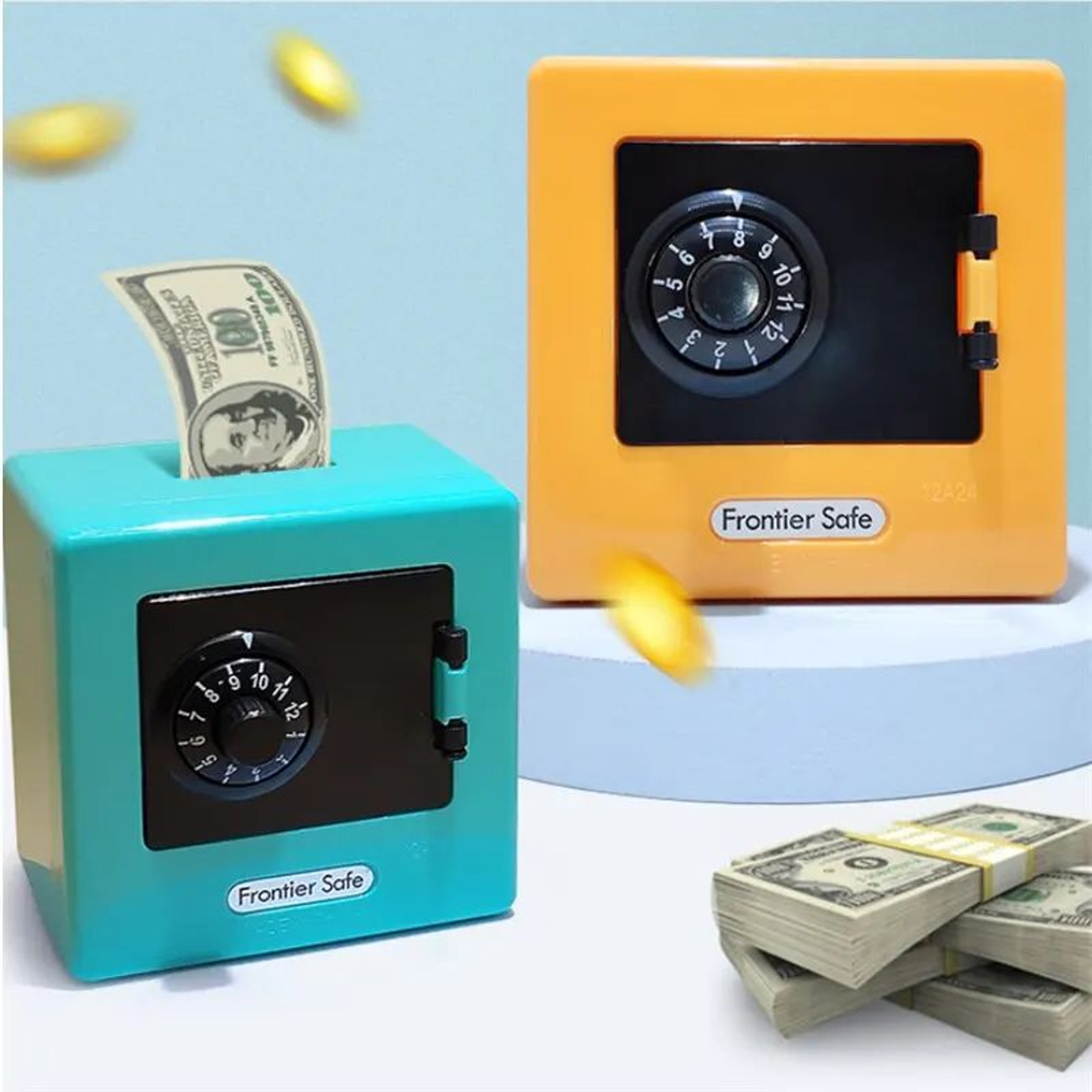 Mini Retro ATM Money Bank Safe Box  Password Lock Coin  Cash Saving Box With Automatic Banknote Dep 0