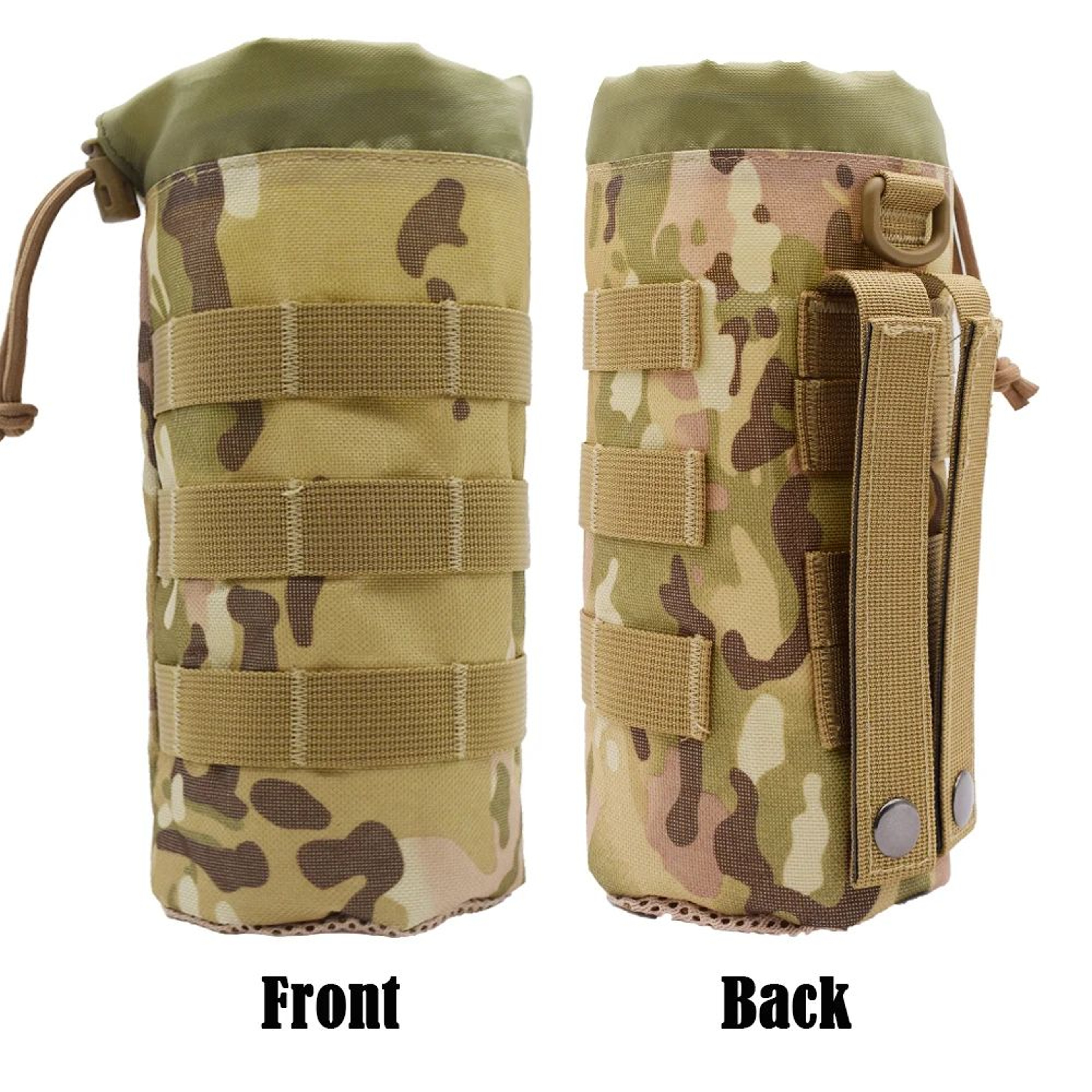 Tactical MOLLE Water Bottle Holder Pouch  3L Drawstring Bottle Bag With Mesh Bottom For Camping Hik 9