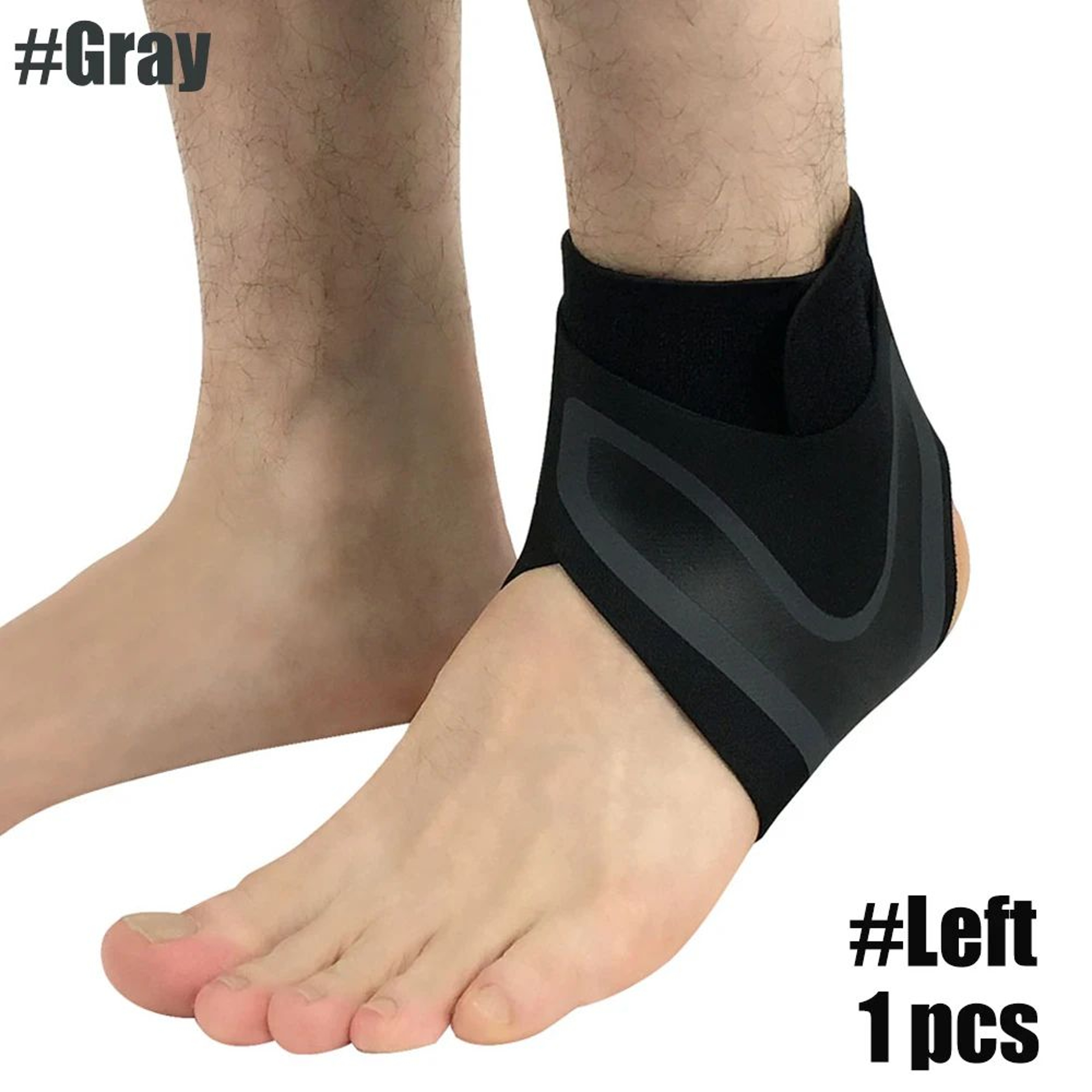 1pc Adjustable Ankle Compression Sleeve Support  Anti Sprain Foot Brace For Running Sports  Heel Pr 5
