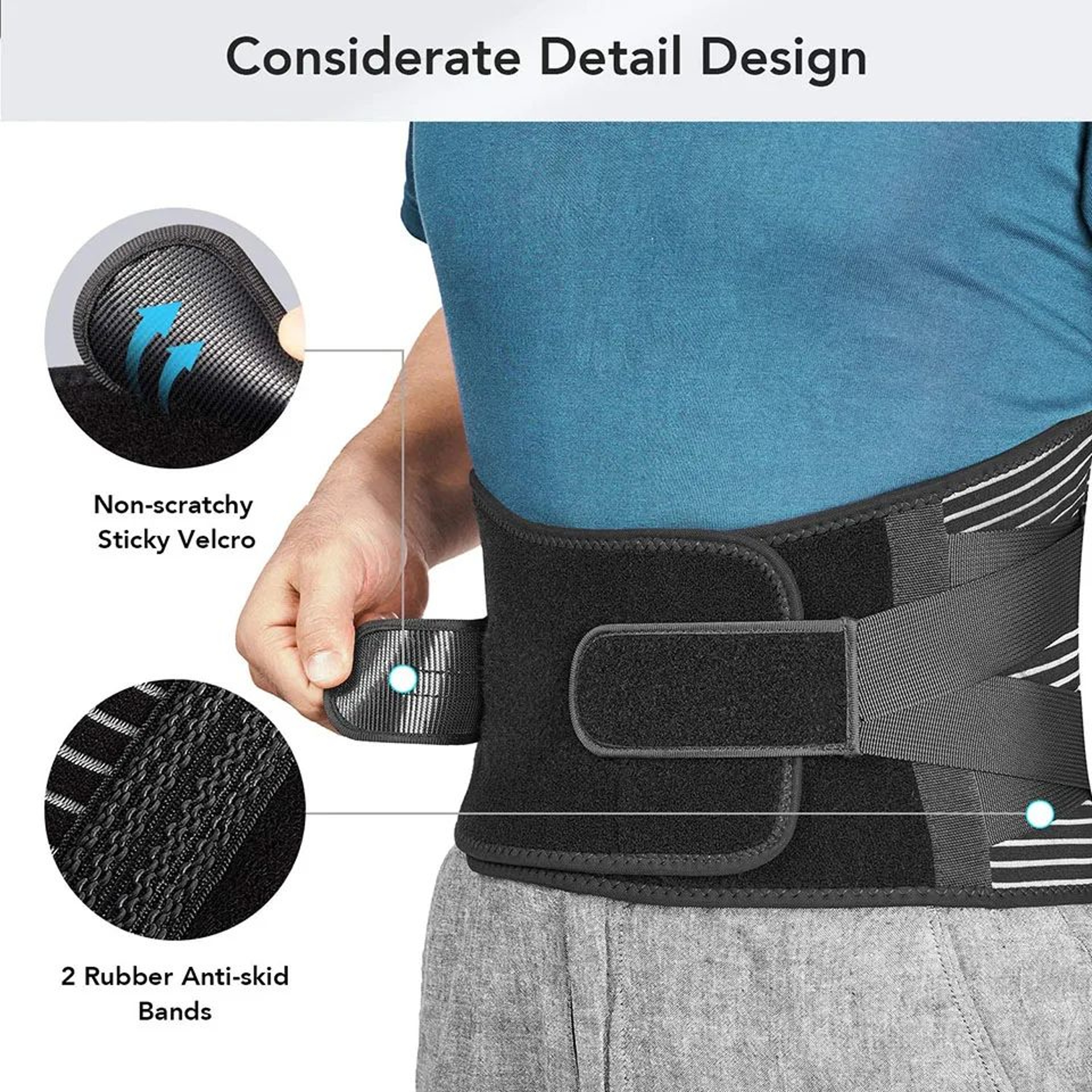 Lower Back Brace With 6 Stays  Orthopedic Lumbar Support Belt For Back Pain Relief Gym  Daily Wear 2