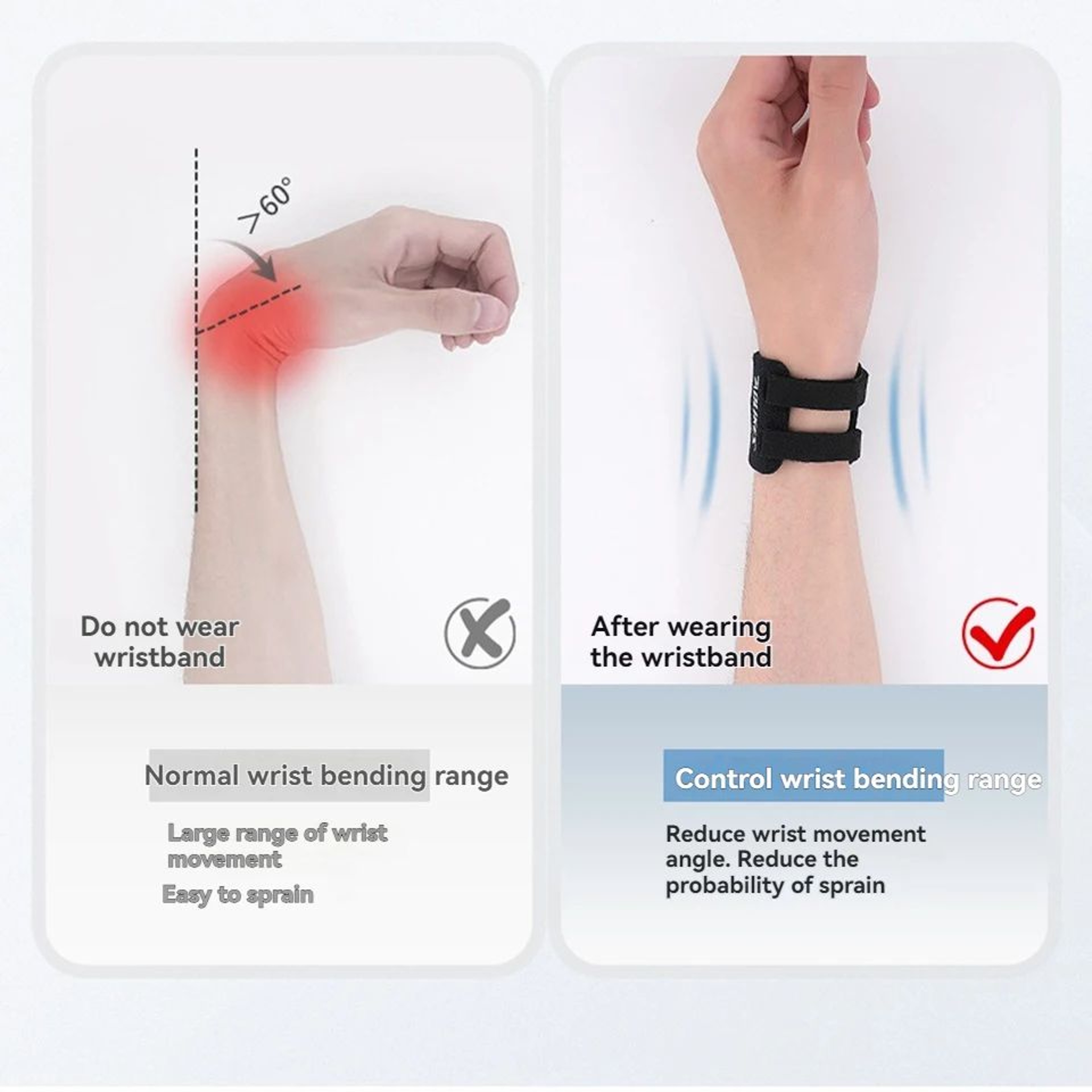 1pc Adjustable TFCC Wrist Brace Support  Ulnar Wrist Stabilizer For TFCC Tear Weightlifting Sports