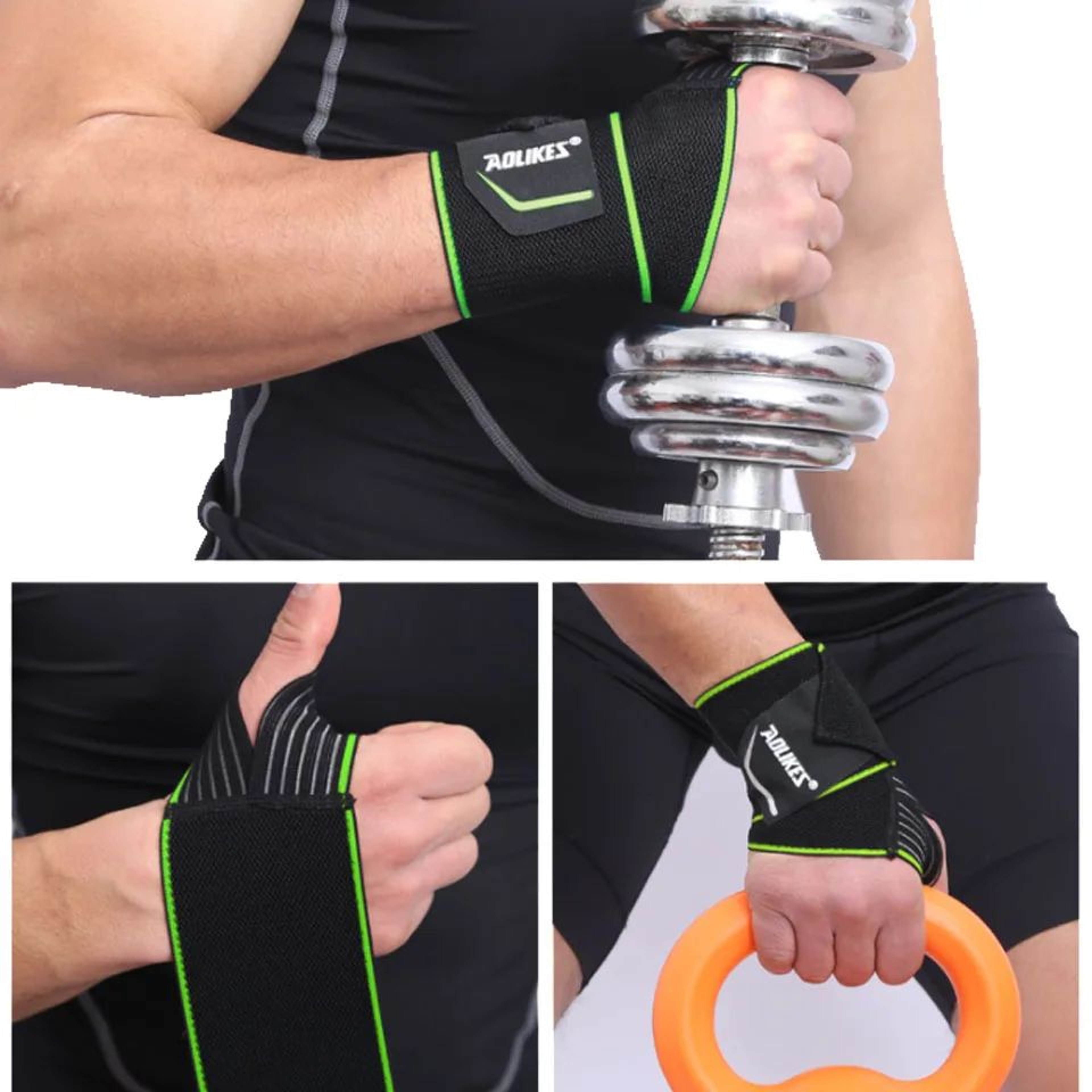 1 Pair Adjustable Wrist Support Wraps  Elastic Compression Wrist Brace Straps For Gym CrossFit  Pow 5