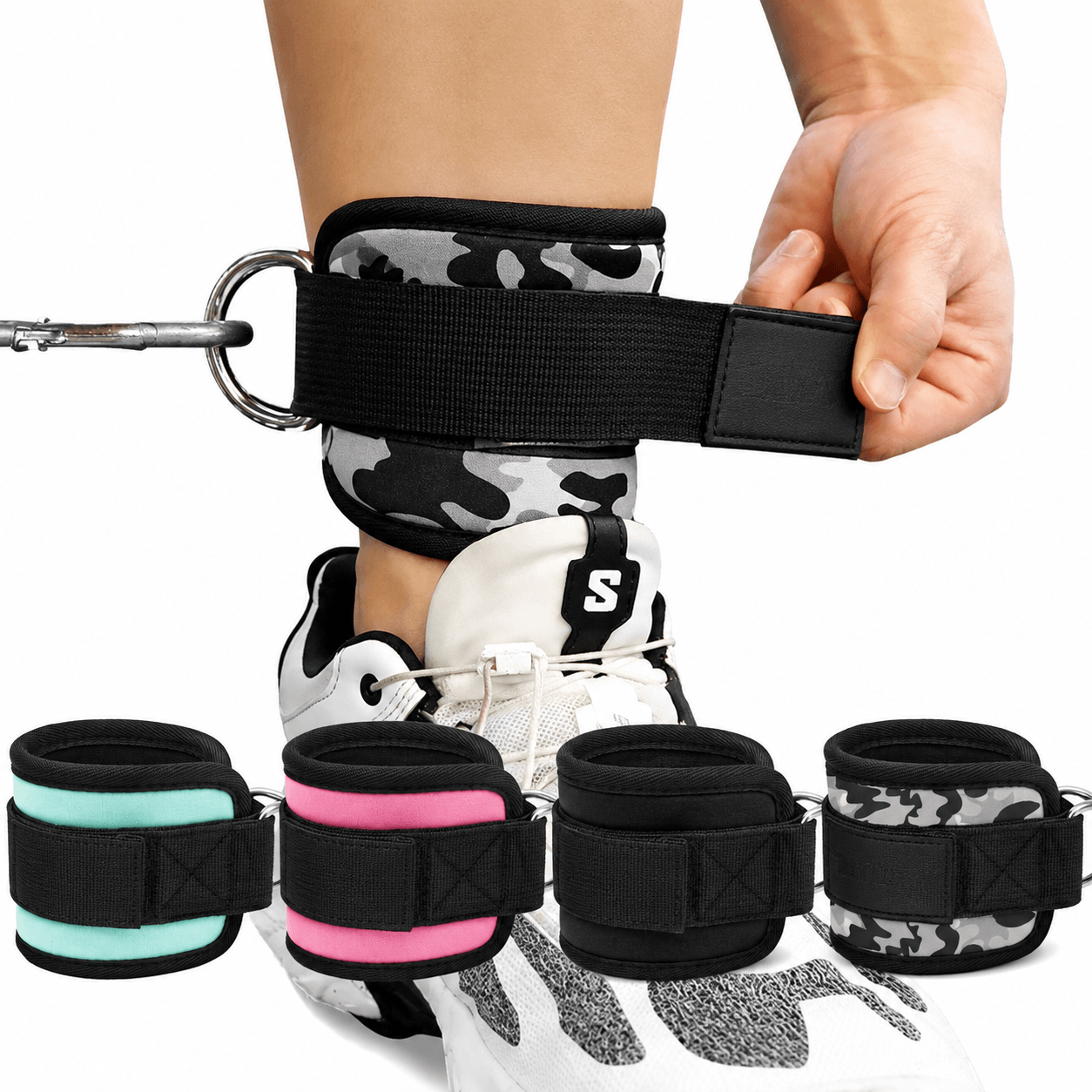 1pc Adjustable Ankle Straps For Cable Machine  Padded Glute Kickback  Leg Workout Straps For Men  W 0