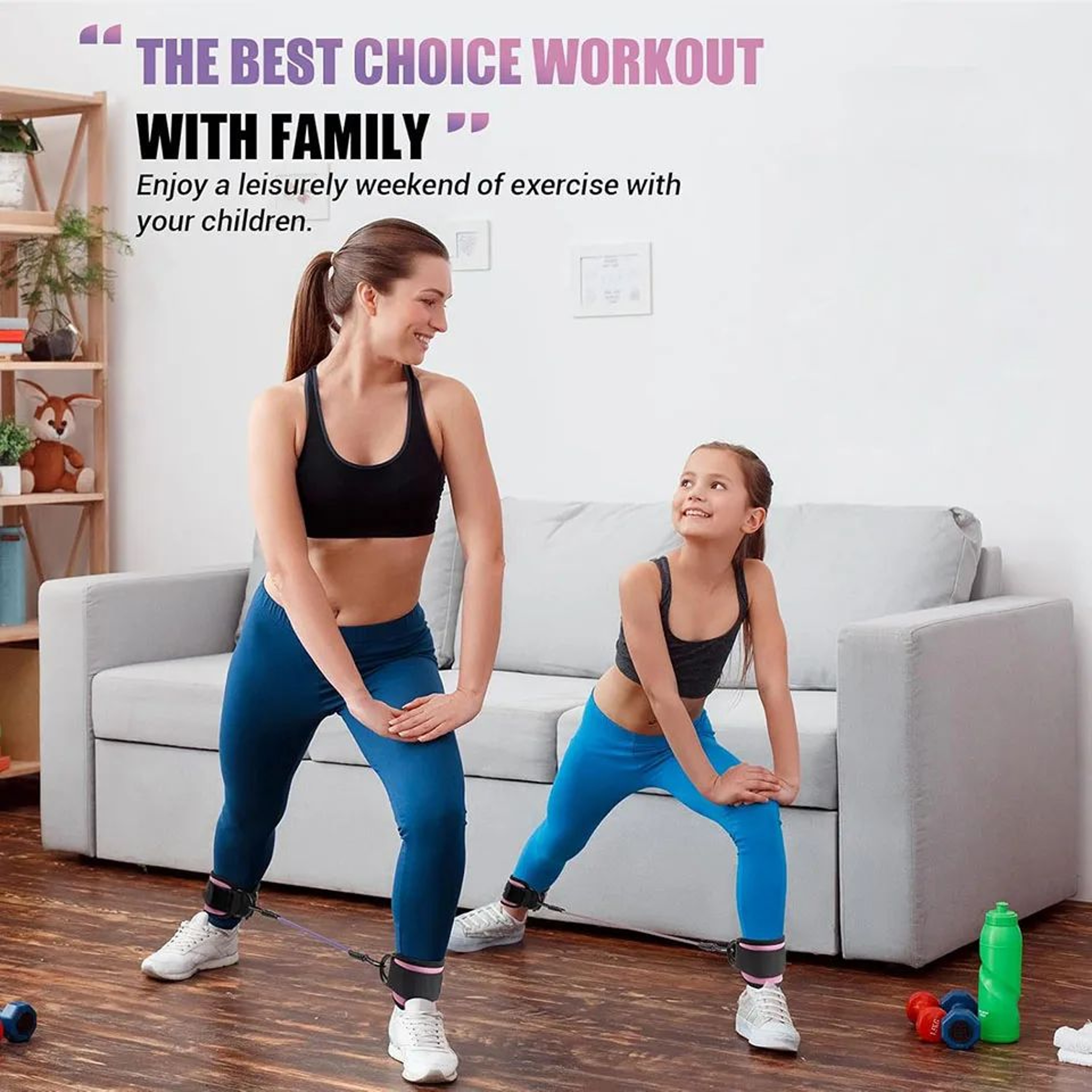 Adjustable Cable Ankle Straps Double DRing  Gym Ankle Cuffs For Glute Leg  Strength Training 5
