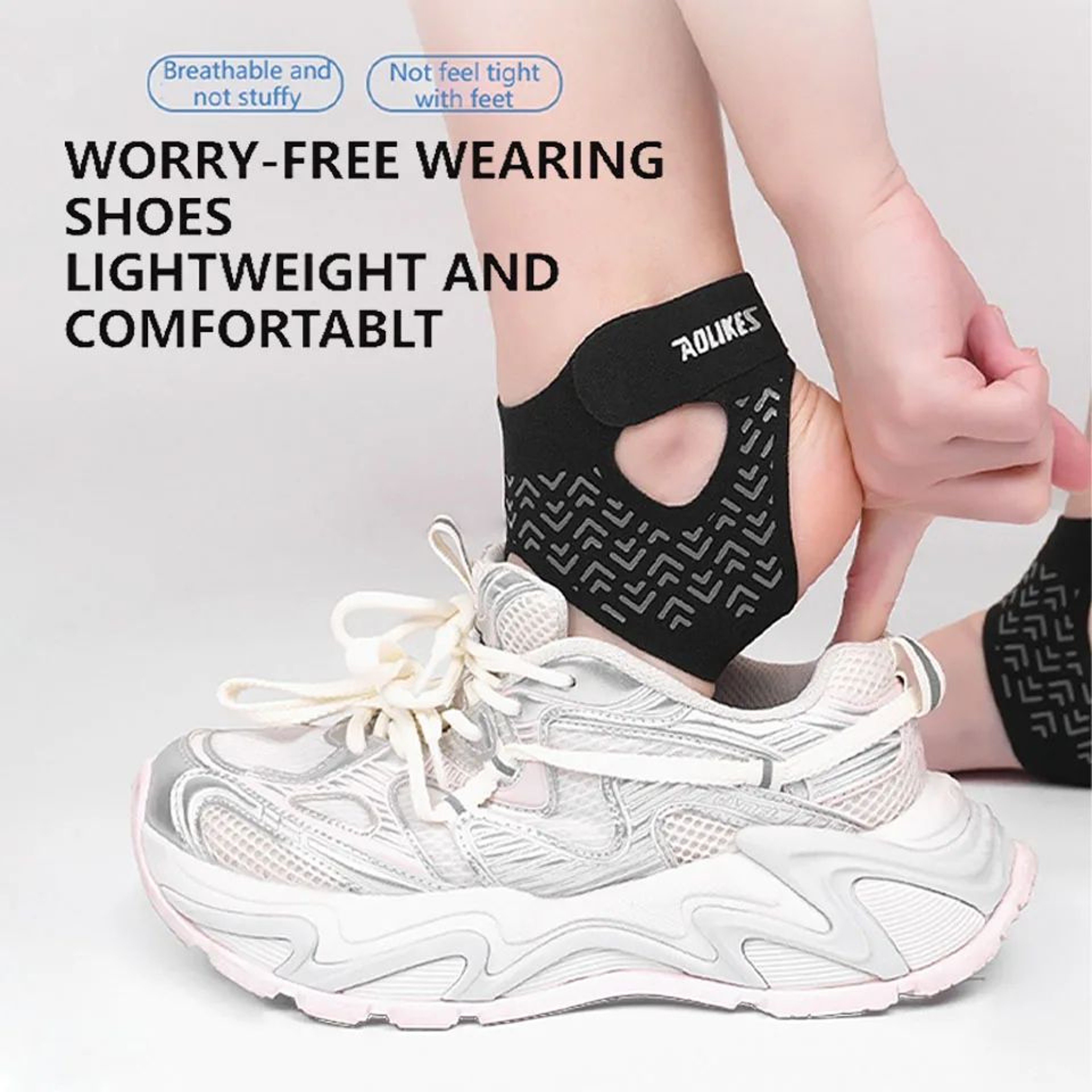 UltraThin Ankle Brace  Compression Ankle Support With BiDirectional Straps For Sprain Prevention  S 5