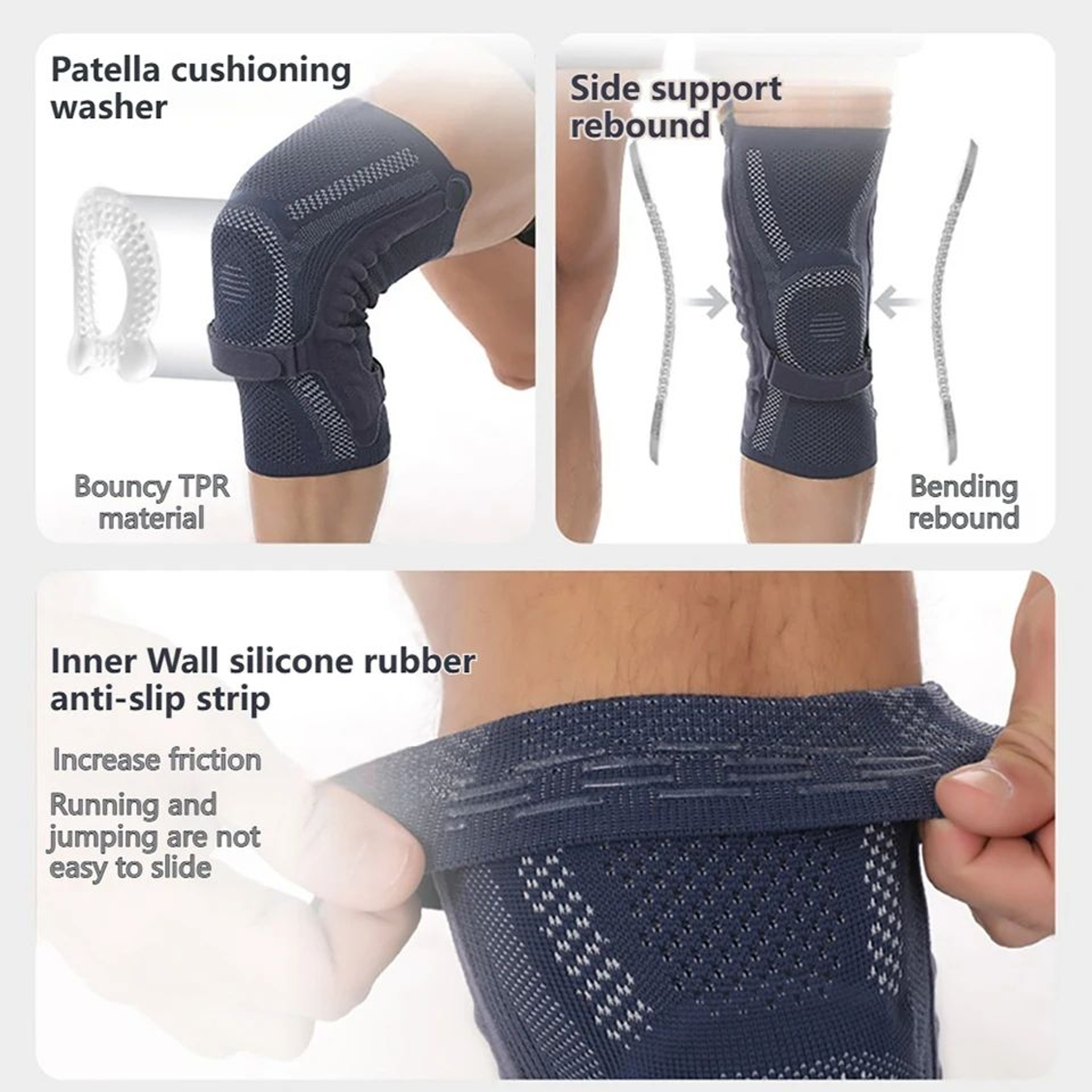 1pc Knee Brace With Patella Pad  Knee Compression Sleeve With Side Stabilizers For Running  Joint S 1