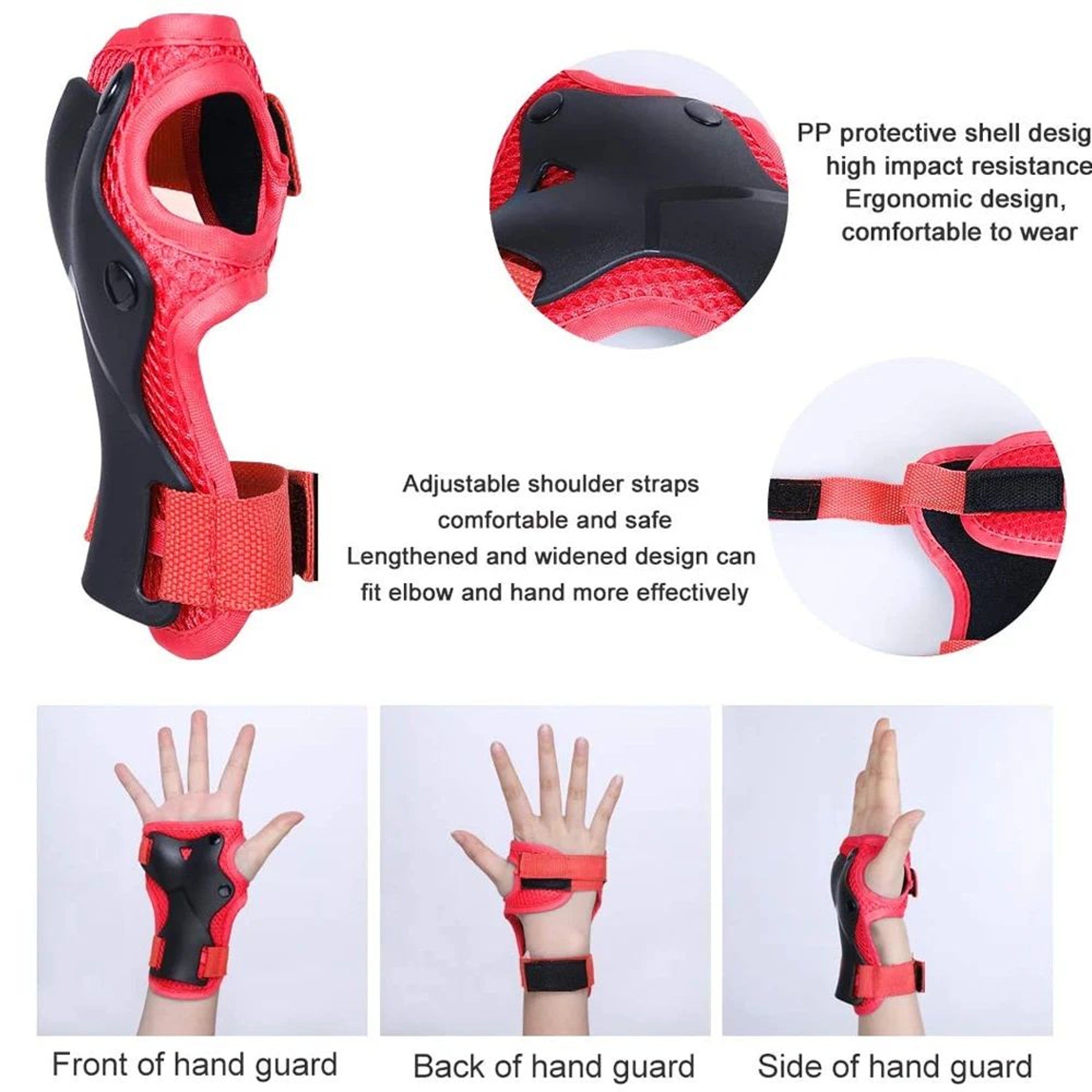 6pcs Kids Protective Gear Set  Adjustable Knee Pads Elbow Pads  Wrist Guards For Skating Cycling  S
