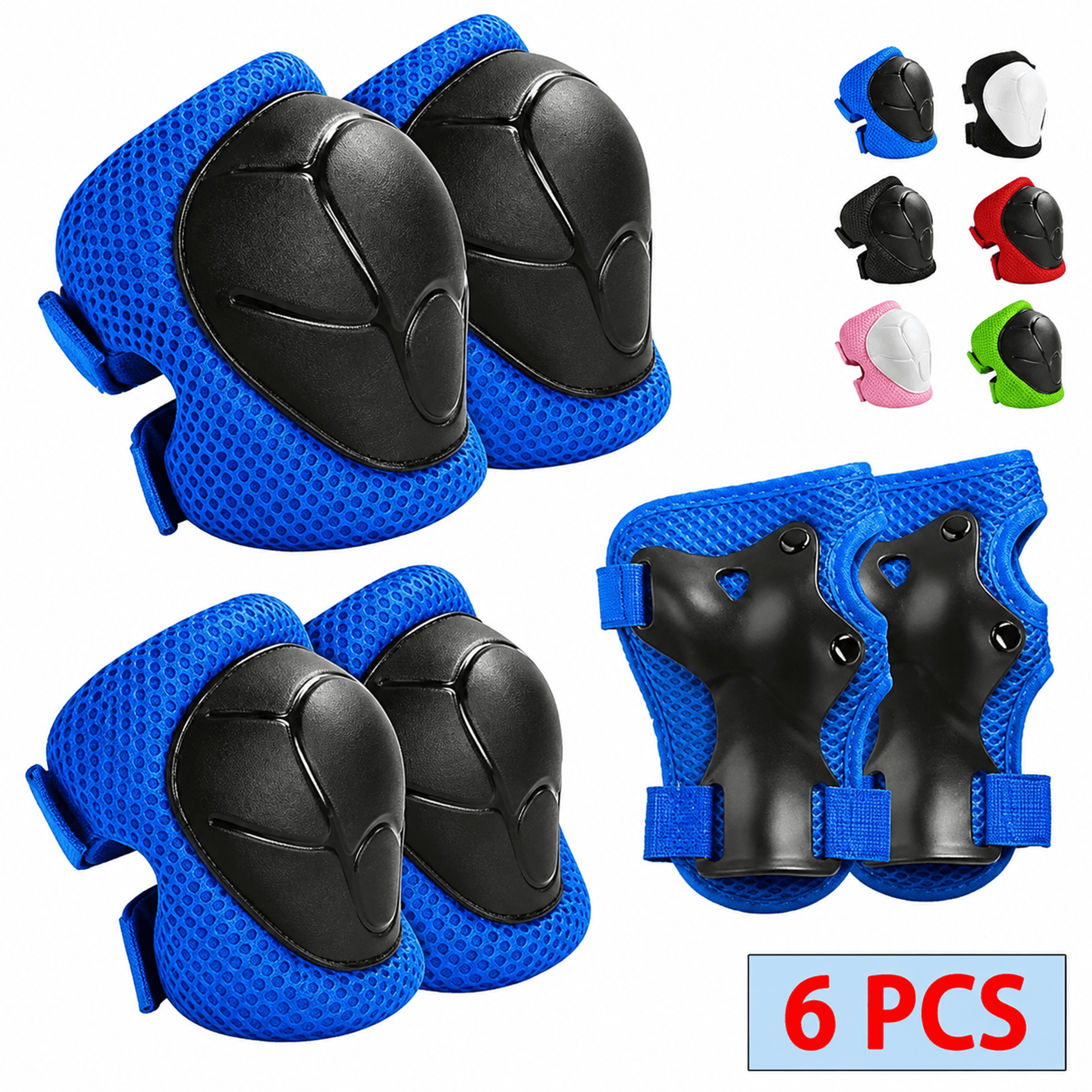 6pcs Kids Protective Gear Set  Adjustable Knee Pads Elbow Pads  Wrist Guards For Skating Cycling  S 16