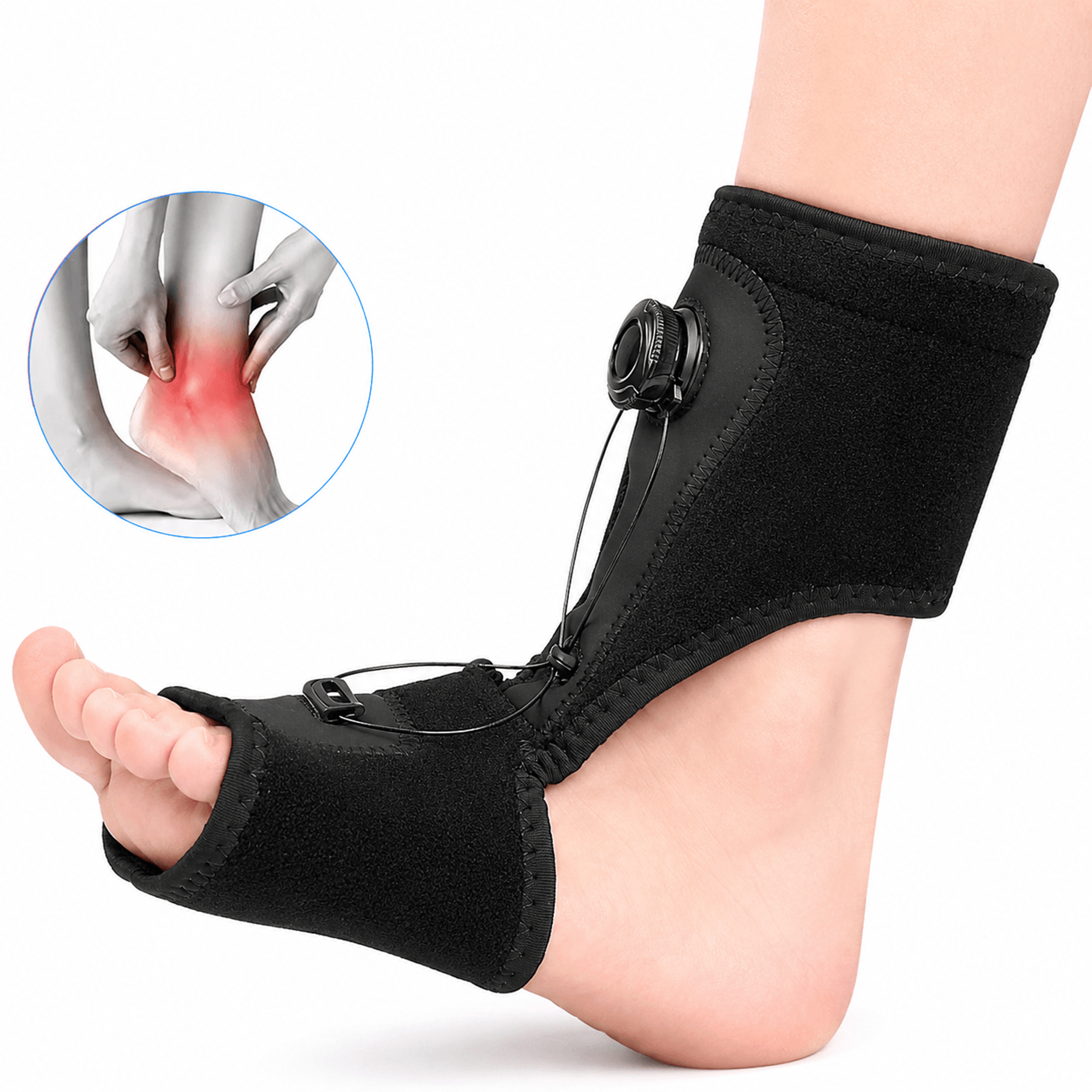1pc Adjustable Plantar Fasciitis Night Splint  Drop Foot Brace For Heel Pain Relief Achilles Tendon 0
