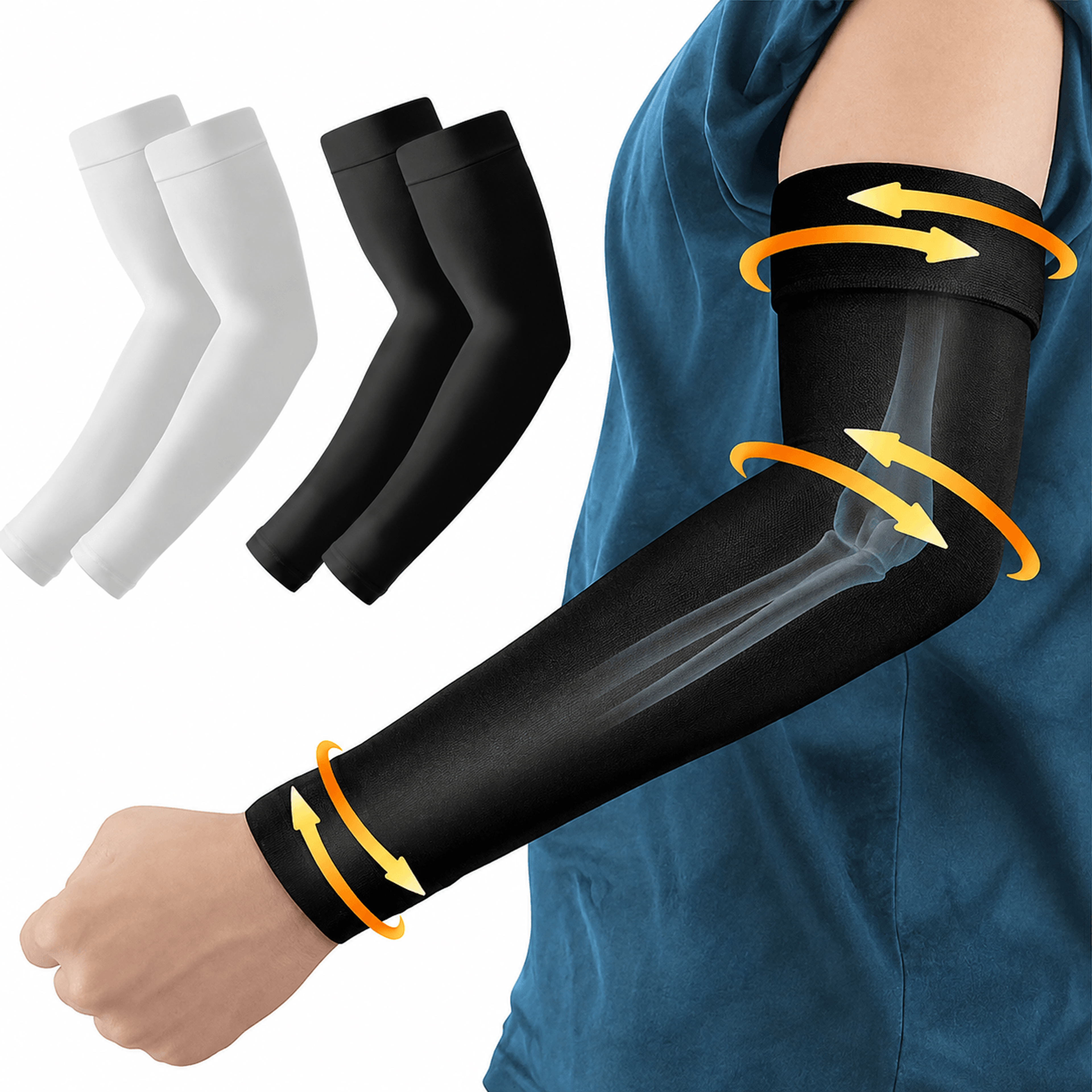 1 Pair 2030 MmHg Compression Arm Sleeves  Lymphedema Compression Sleeves For Swelling Relief Circul 0