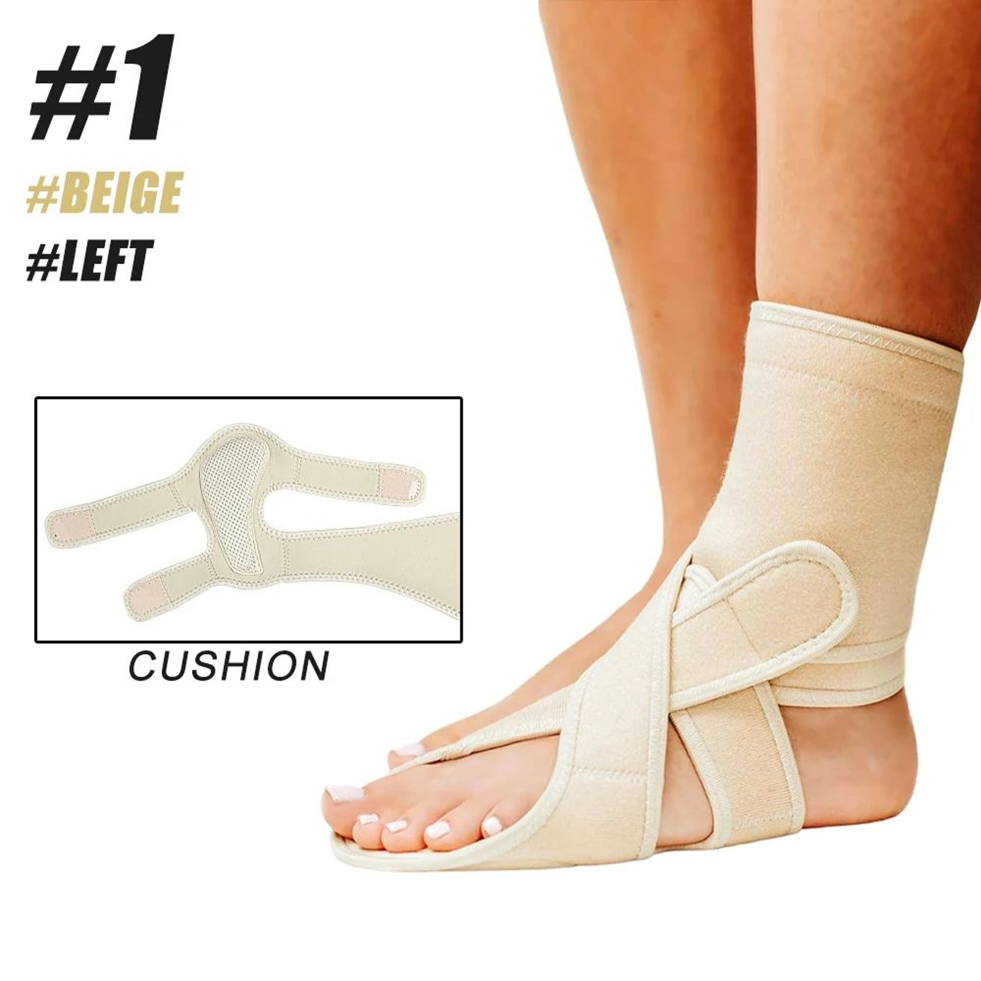 1pc AFO Foot Drop Brace  Adjustable Ankle Support Brace For Walking Plantar Fasciitis Tendonitis  S 6