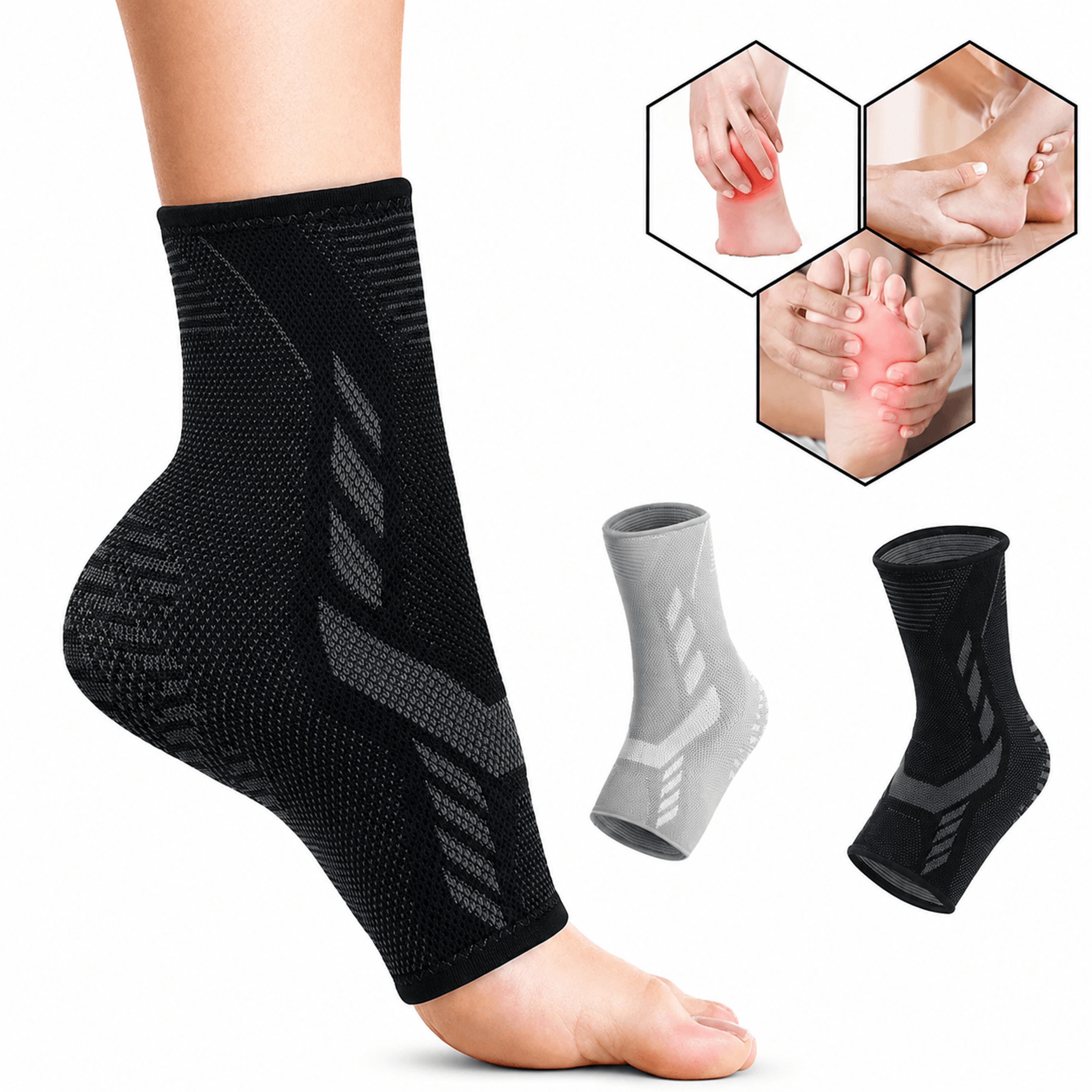 1pc Adjustable Ankle Brace Compression Support Strap  Achilles Tendonitis Sprained Ankle  Plantar F 0