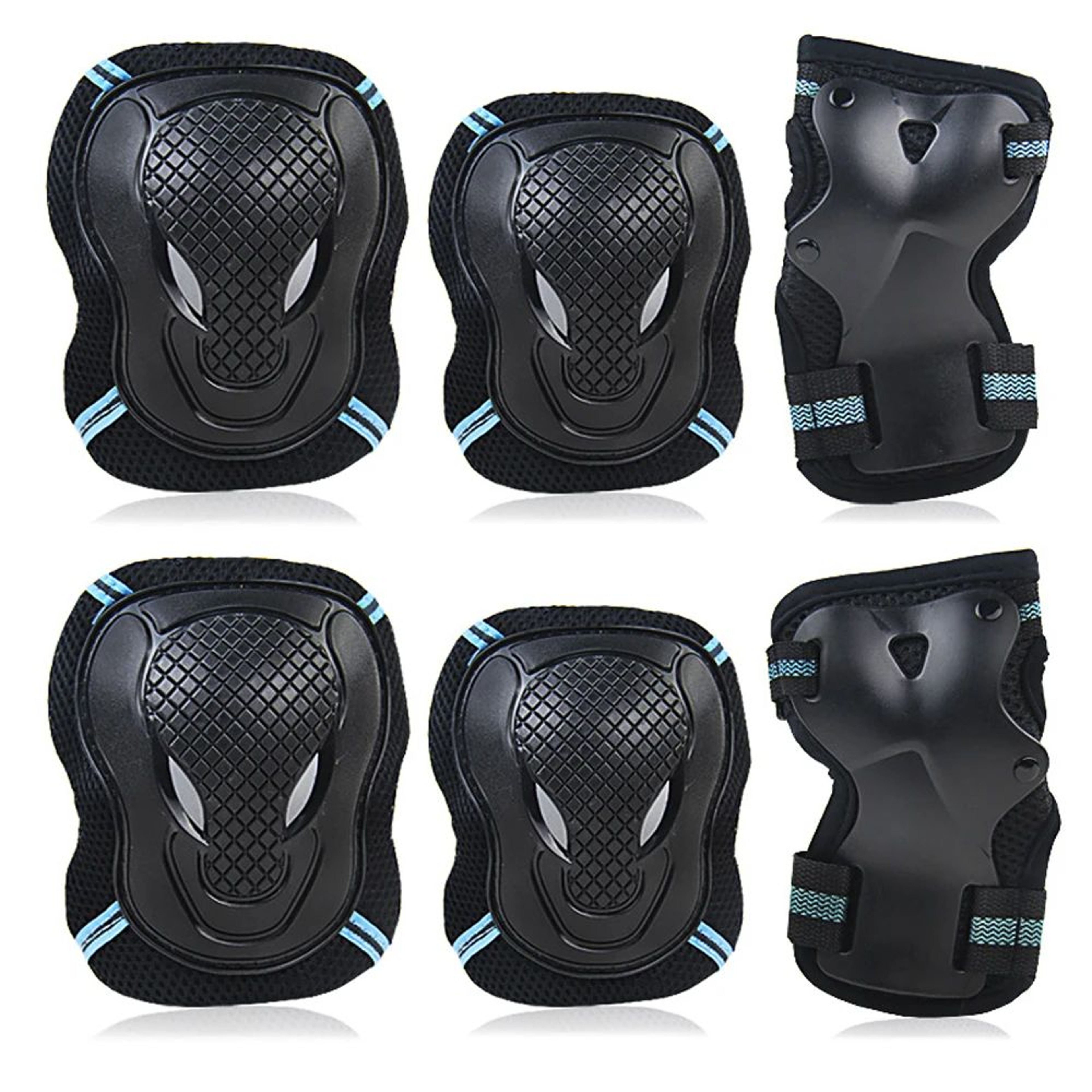 6PCS Adult  Youth Protective Gear Set  Knee Pads Elbow Pads  Wrist Guards For Skateboarding Cycling