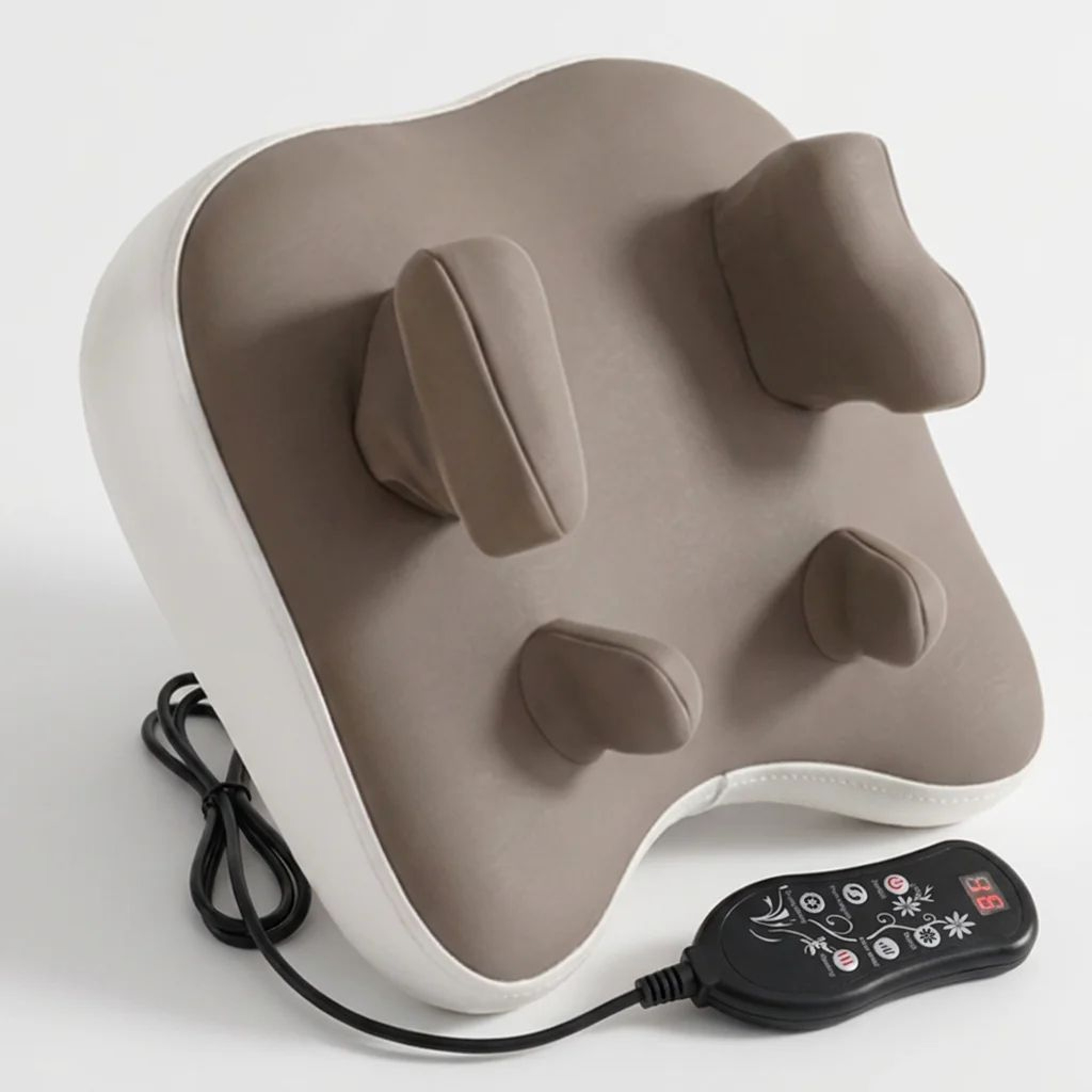 Wireless Rechargeable Shiatsu Neck  Trapezius Massage Pillow  Heated Deep Kneading Massager For Nec 8