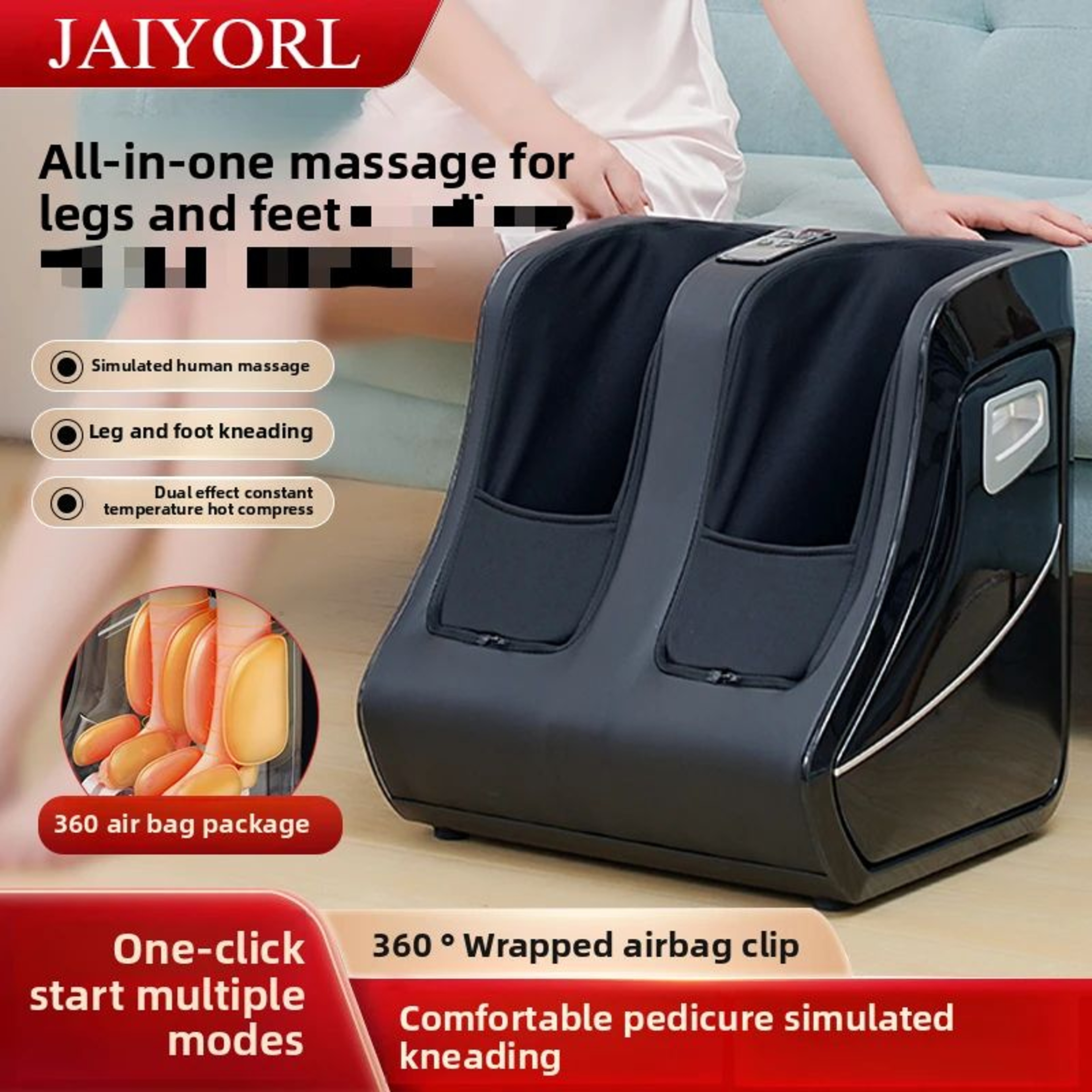 Foot  Calf Massager With Heat  Shiatsu Deep Kneading Compression Leg Massager For Circulation Relie 8