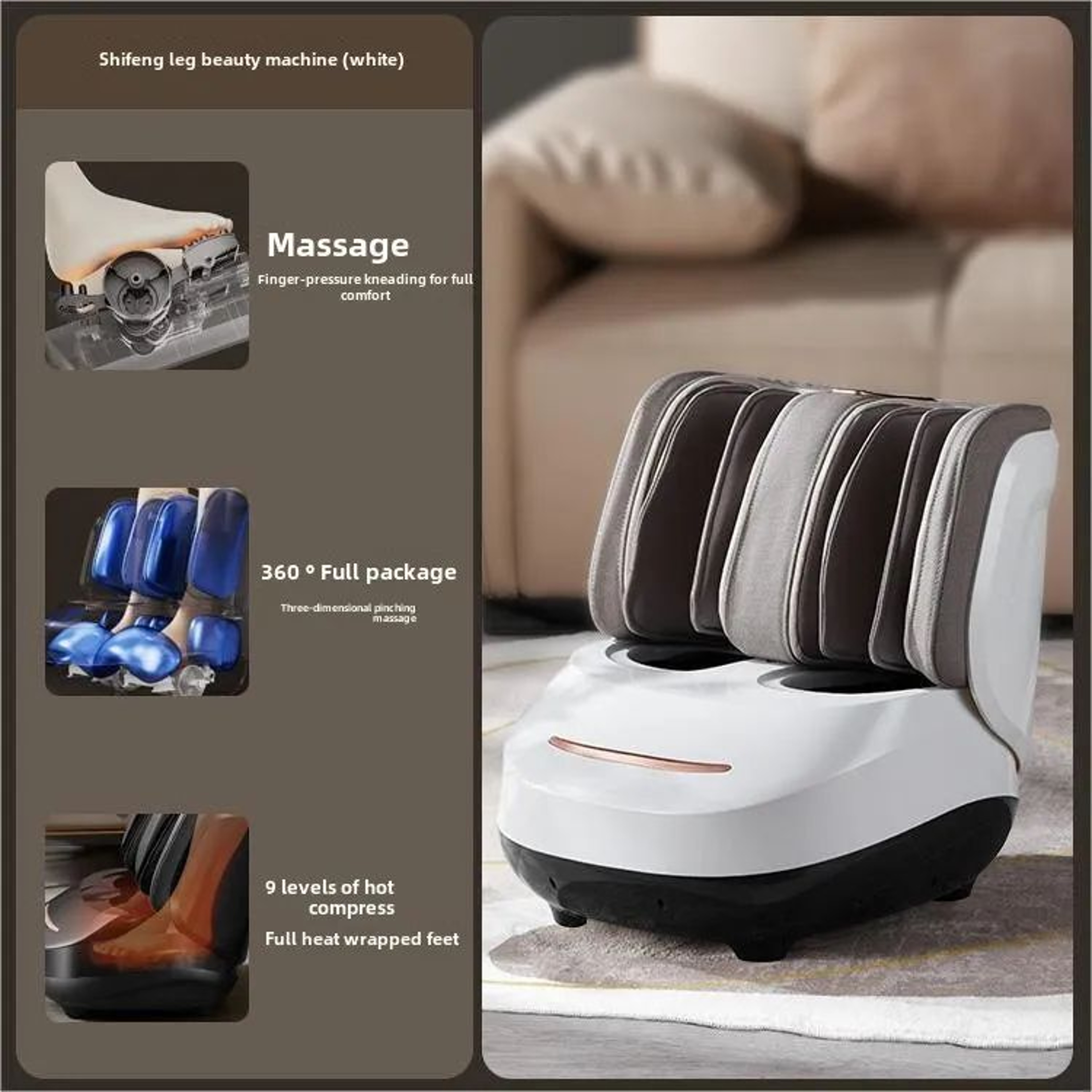Electric Heated Foot Massager With Air Compression  Rollers  Deep Kneading Leg  Foot Massage Machin 7