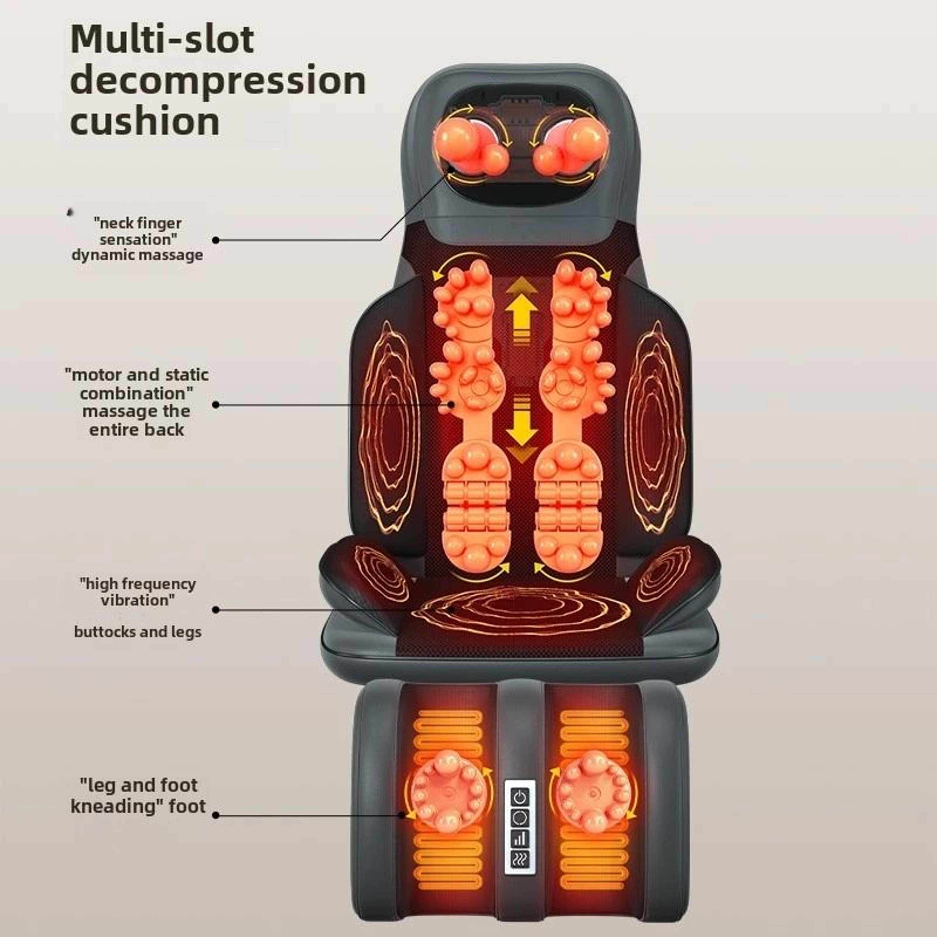 5in1 Folding Massage Chair Pad With Neck  Back Roller  Full Body Shiatsu Massage Cushion For Home   1