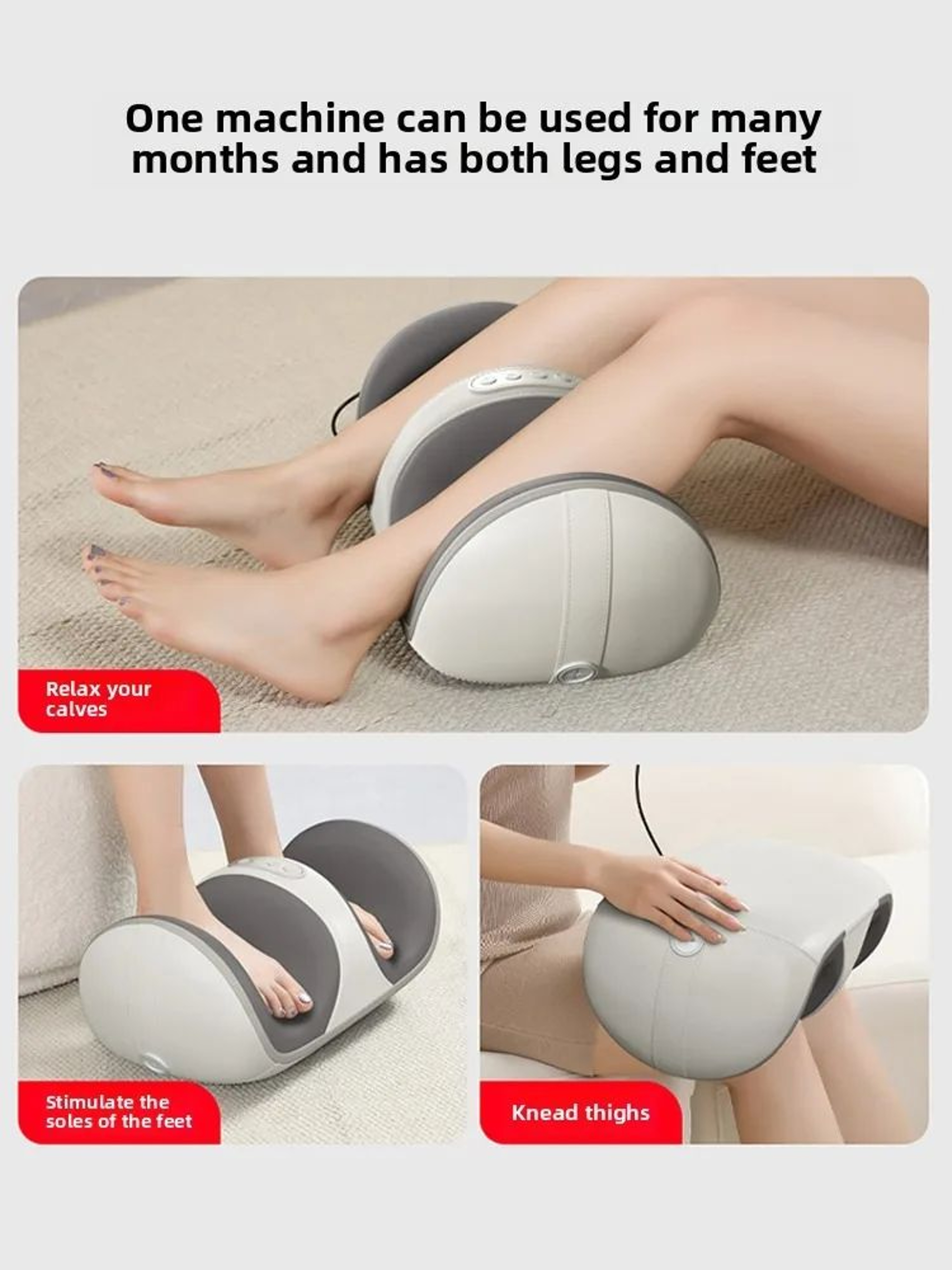 Ergonomic Electric Foot  Calf Massager With Heat  Shiatsu Kneading Leg Circulation Massage Machine