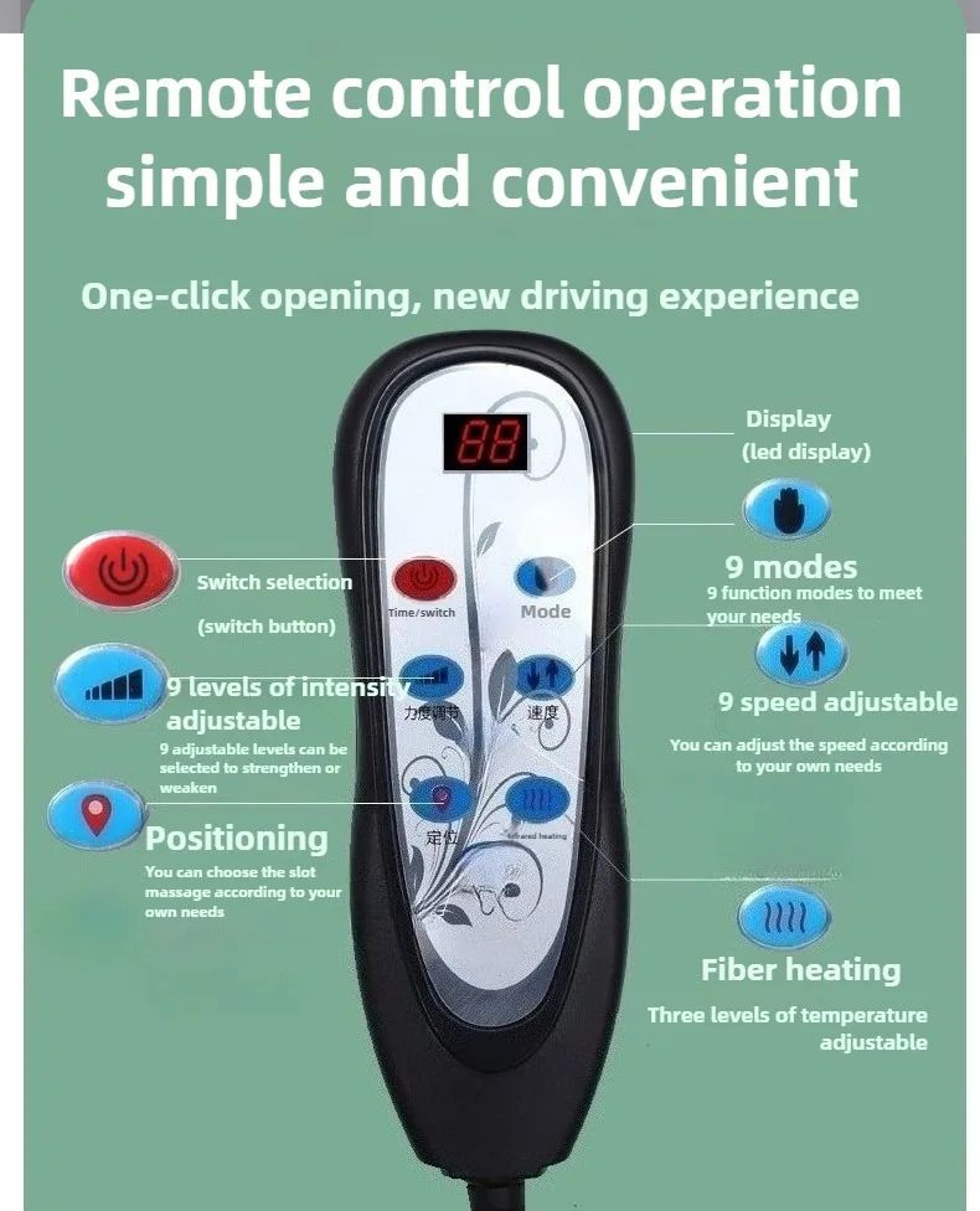 Car Massage Seat Cushion With Heat  Vibration  Lumbar Airbag Back Massager Chair Pad For Home Offic 5