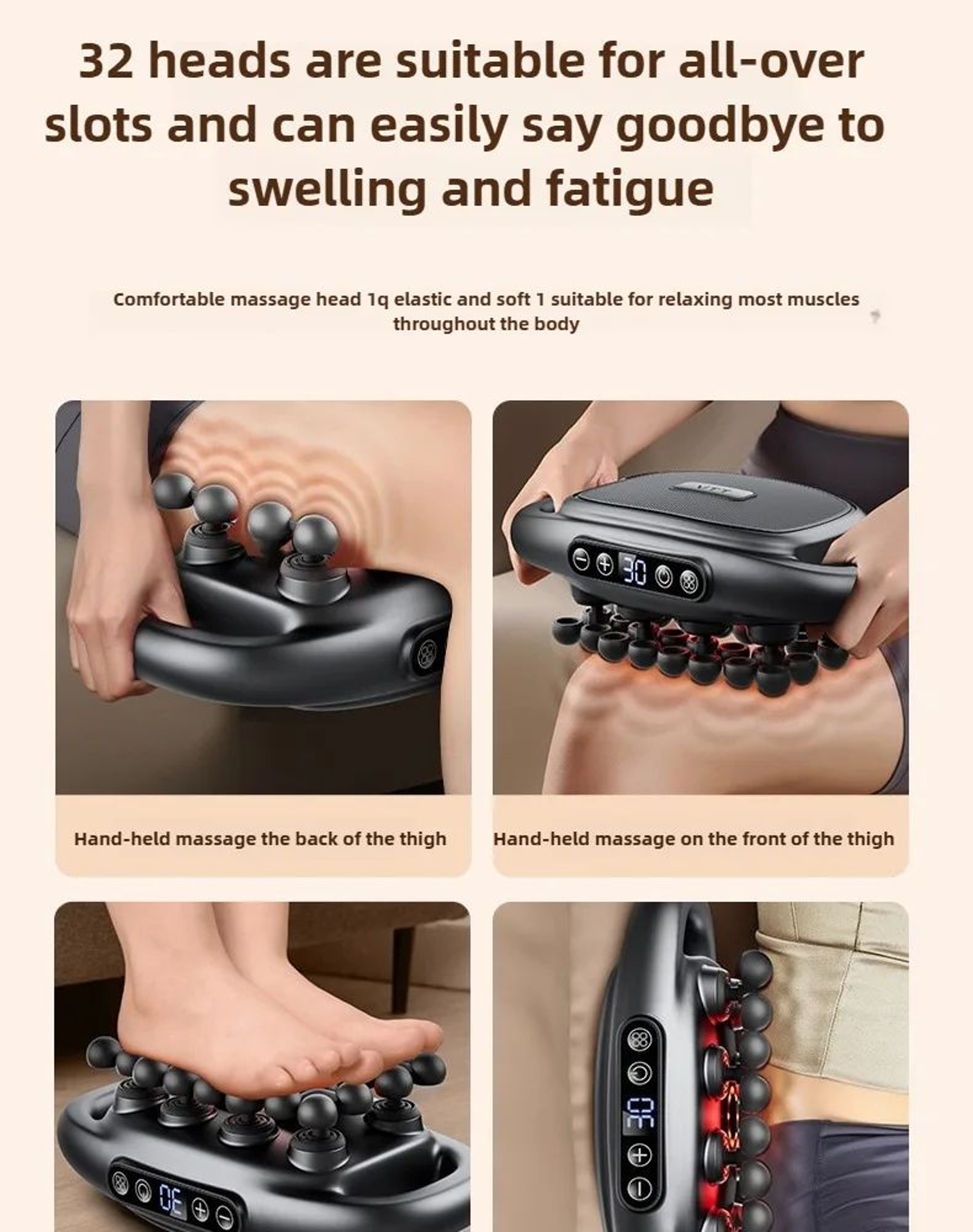 32Head Deep Tissue Massage Gun With Heat  Red Light Therapy  Wireless Muscle Massager With AI Smart 5