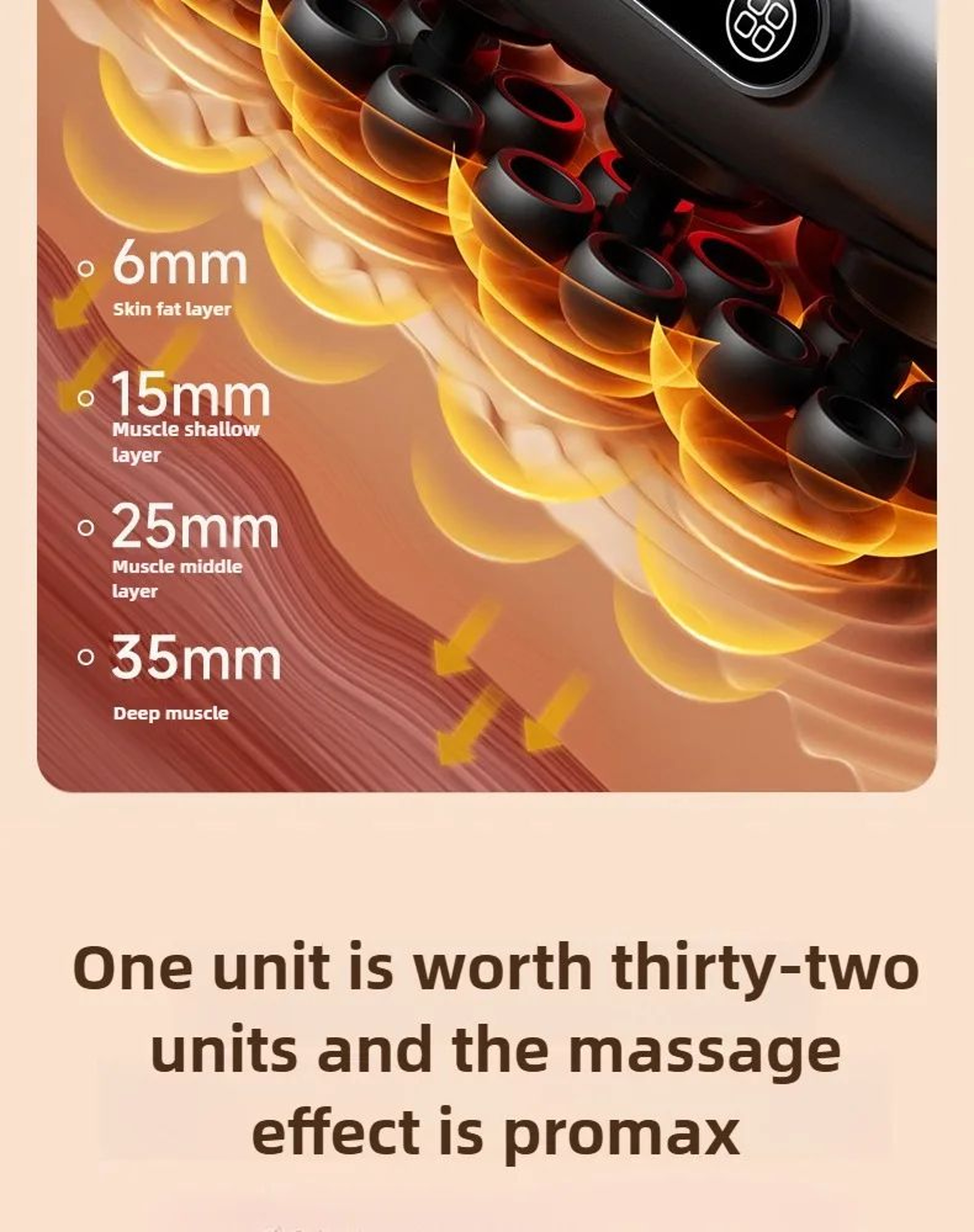 32Head Deep Tissue Massage Gun With Heat  Red Light Therapy  Wireless Muscle Massager With AI Smart 6