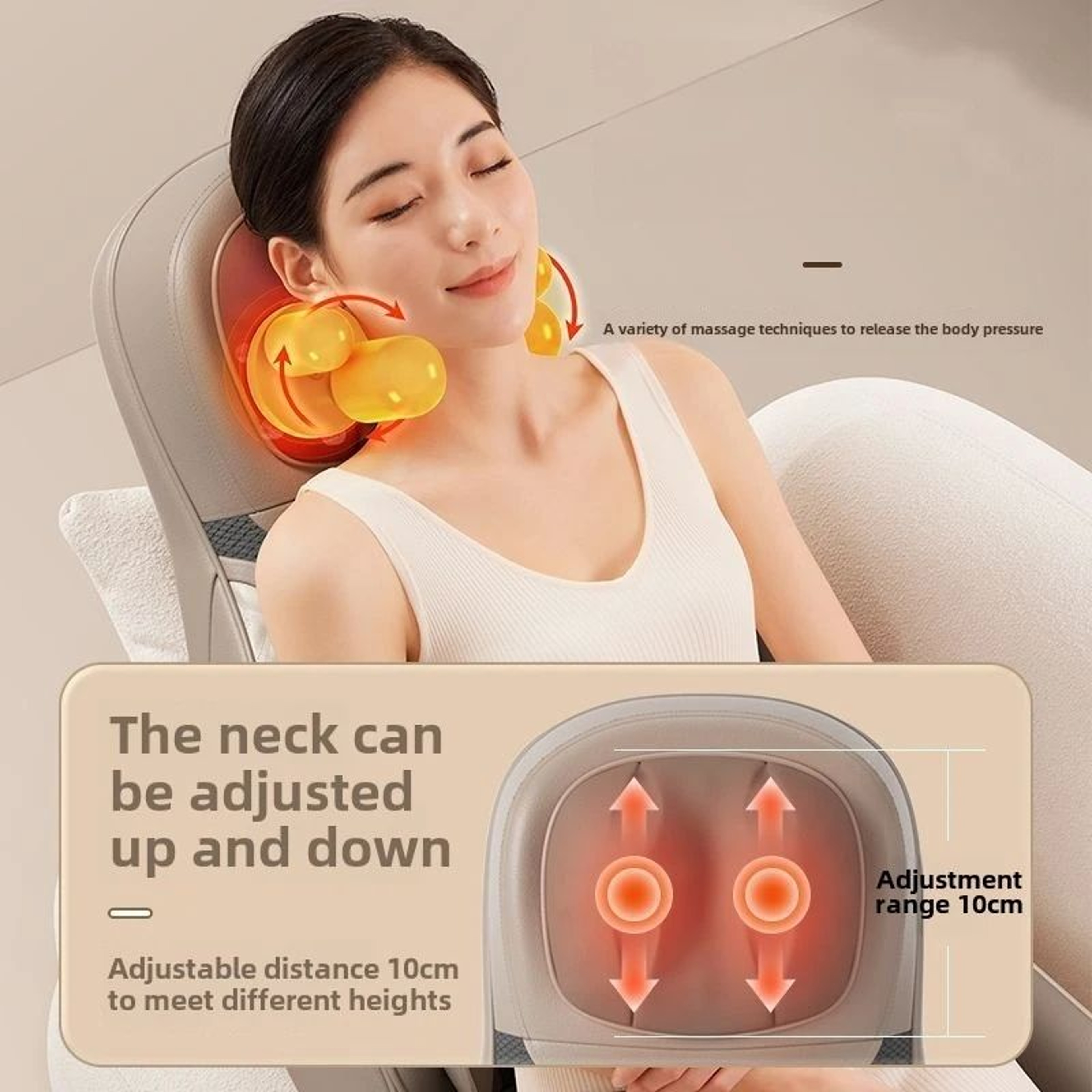 3D Body Balance Chair Massager With Heat  Neck Back Lumbar Air Compression Massage Cushion With Vib 3