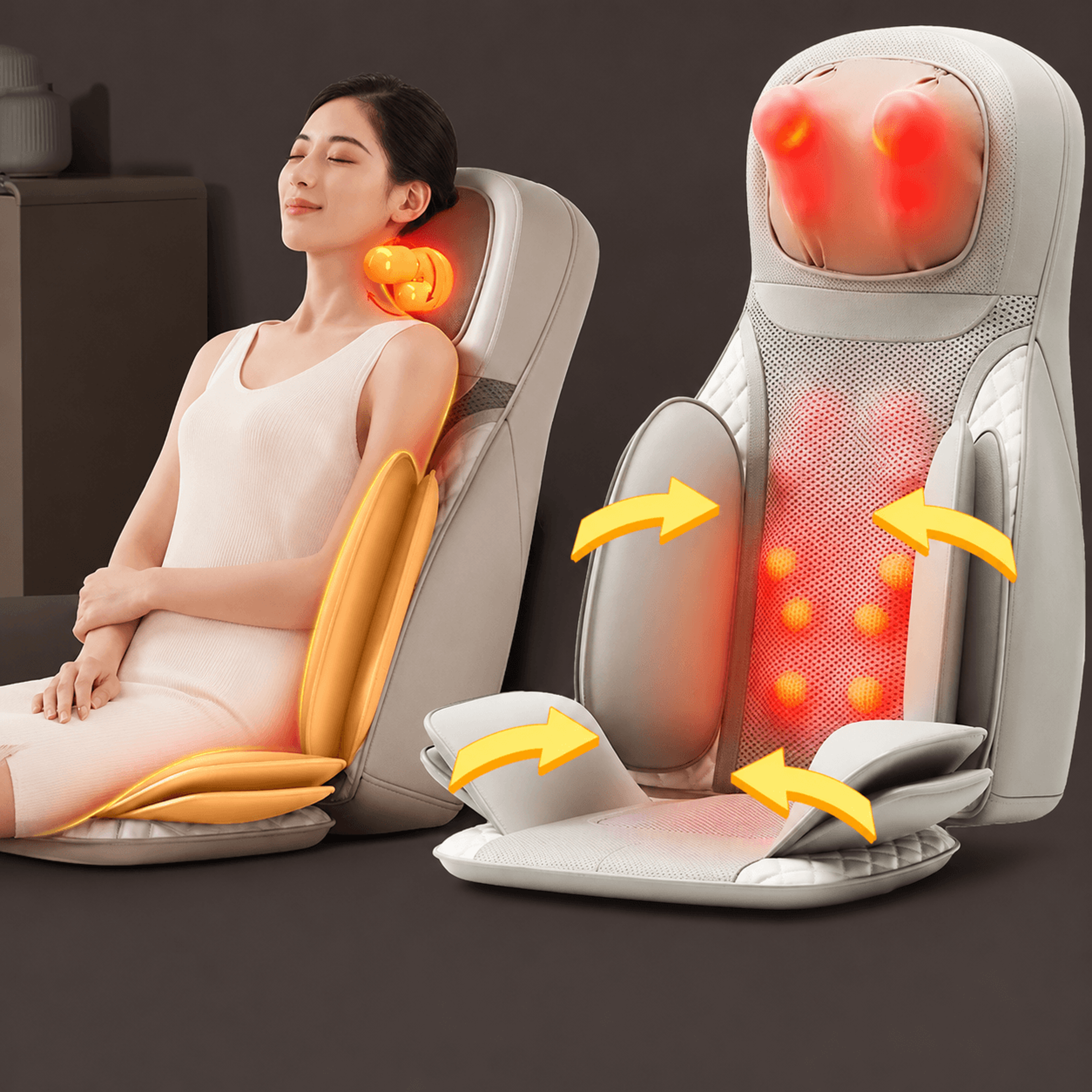 3D Body Balance Chair Massager With Heat  Neck Back Lumbar Air Compression Massage Cushion With Vib 0