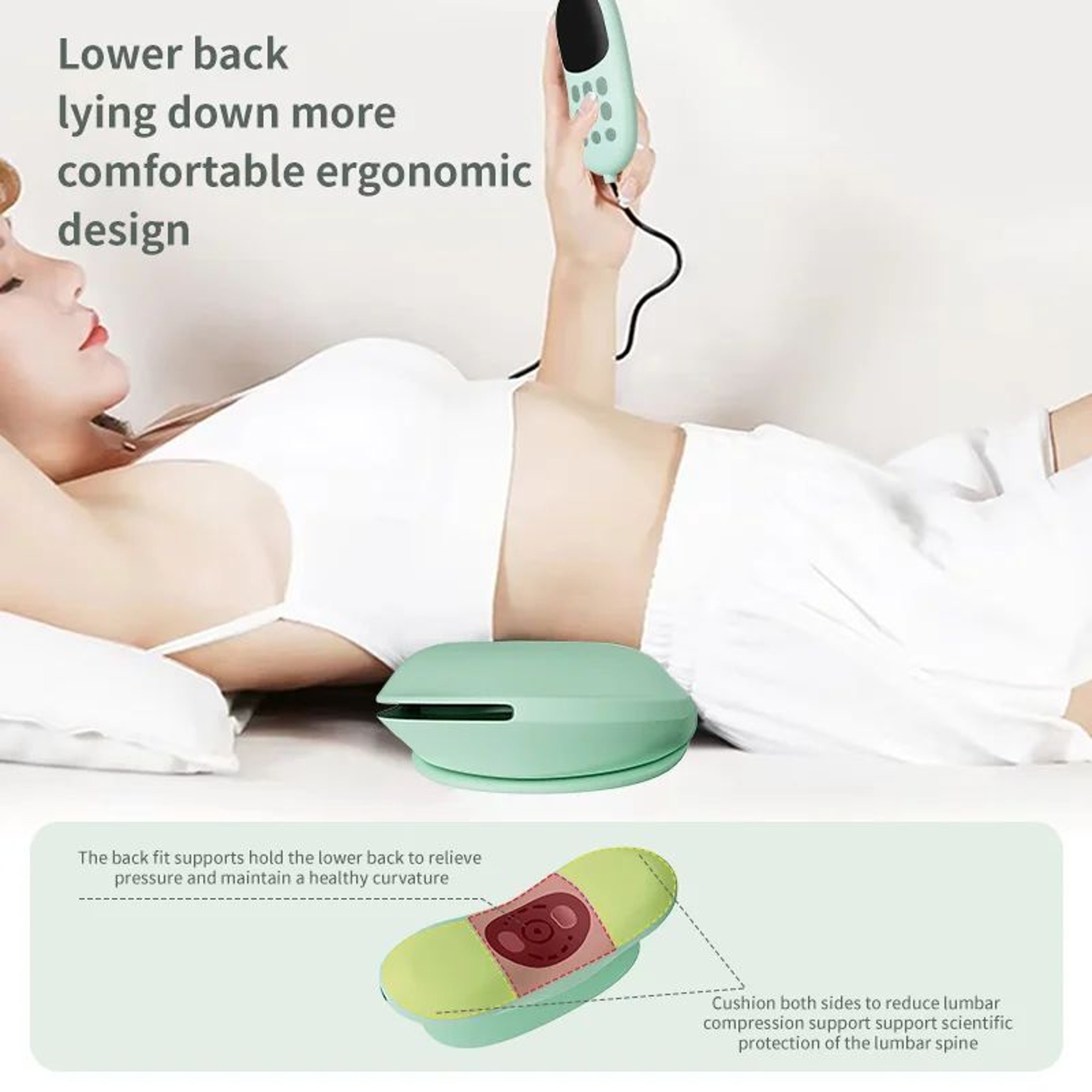 Electric Lumbar Traction Device With Heat  Vibration  Inflatable Back Stretcher Massager For Lower