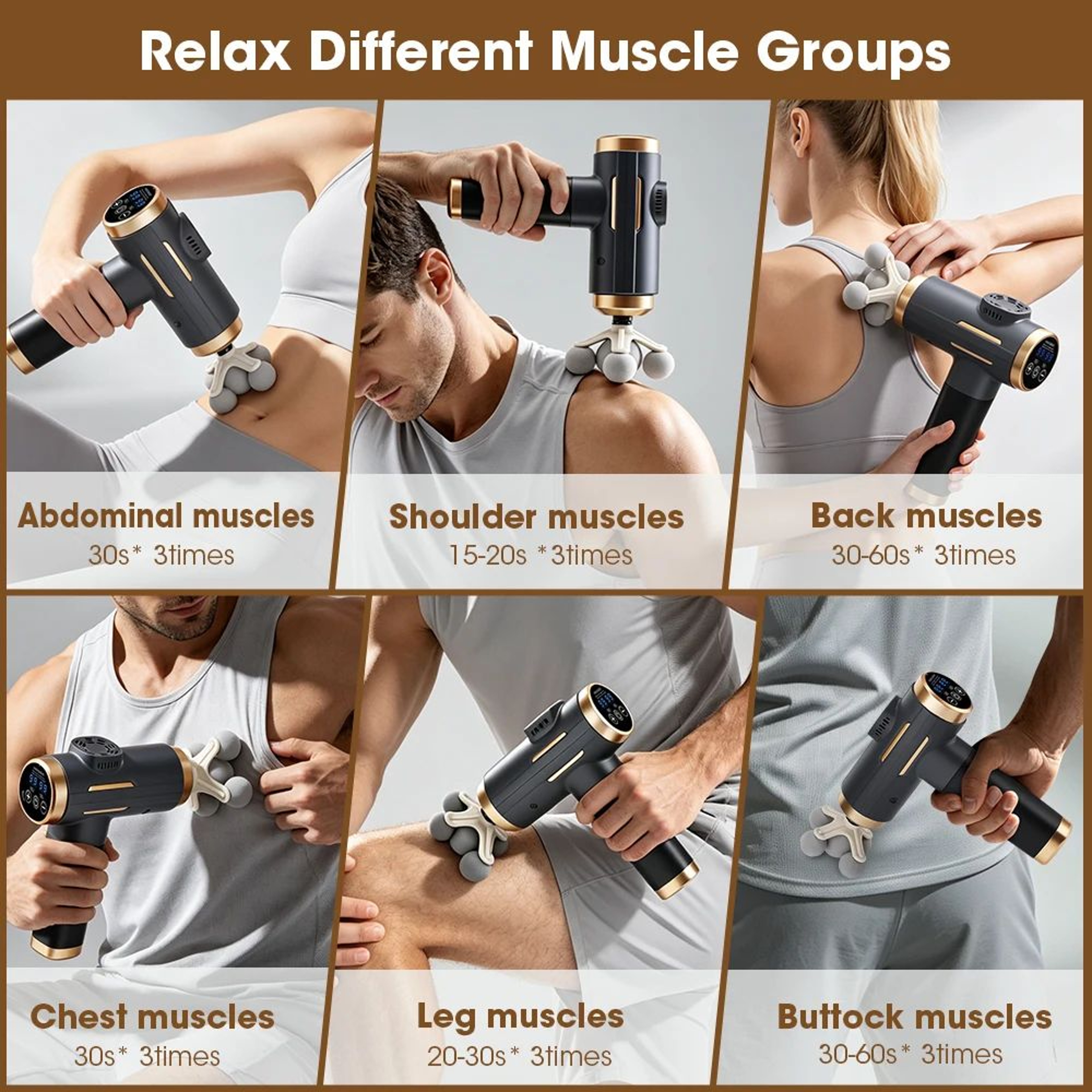 99Level Deep Tissue Massage Gun With LCD Display  11 Massage Heads  Cordless Percussion Muscle Mass 5