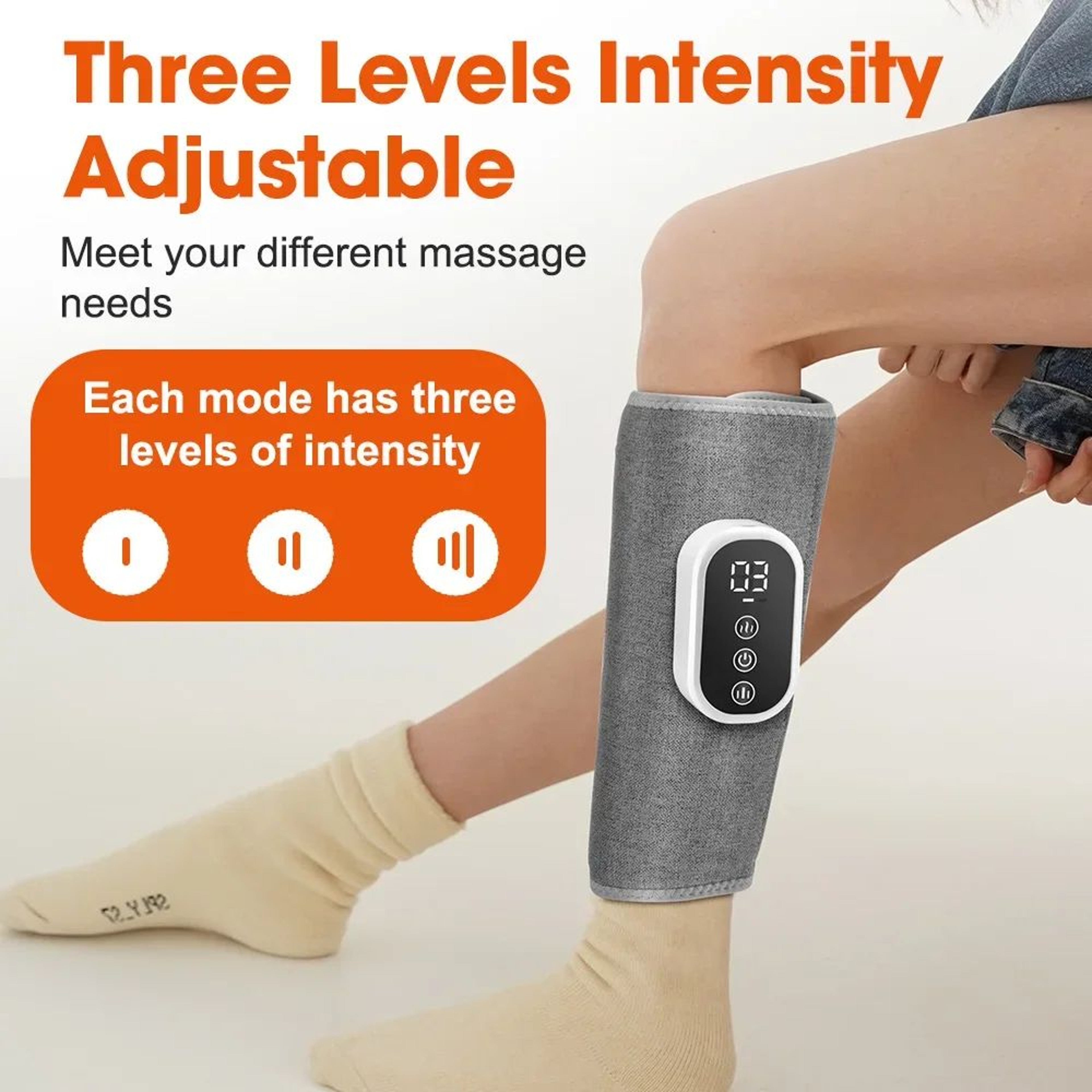 Wireless Calf Leg Massager With Heat  Air Compression  Rechargeable Electric Leg Massage Wrap For M 4