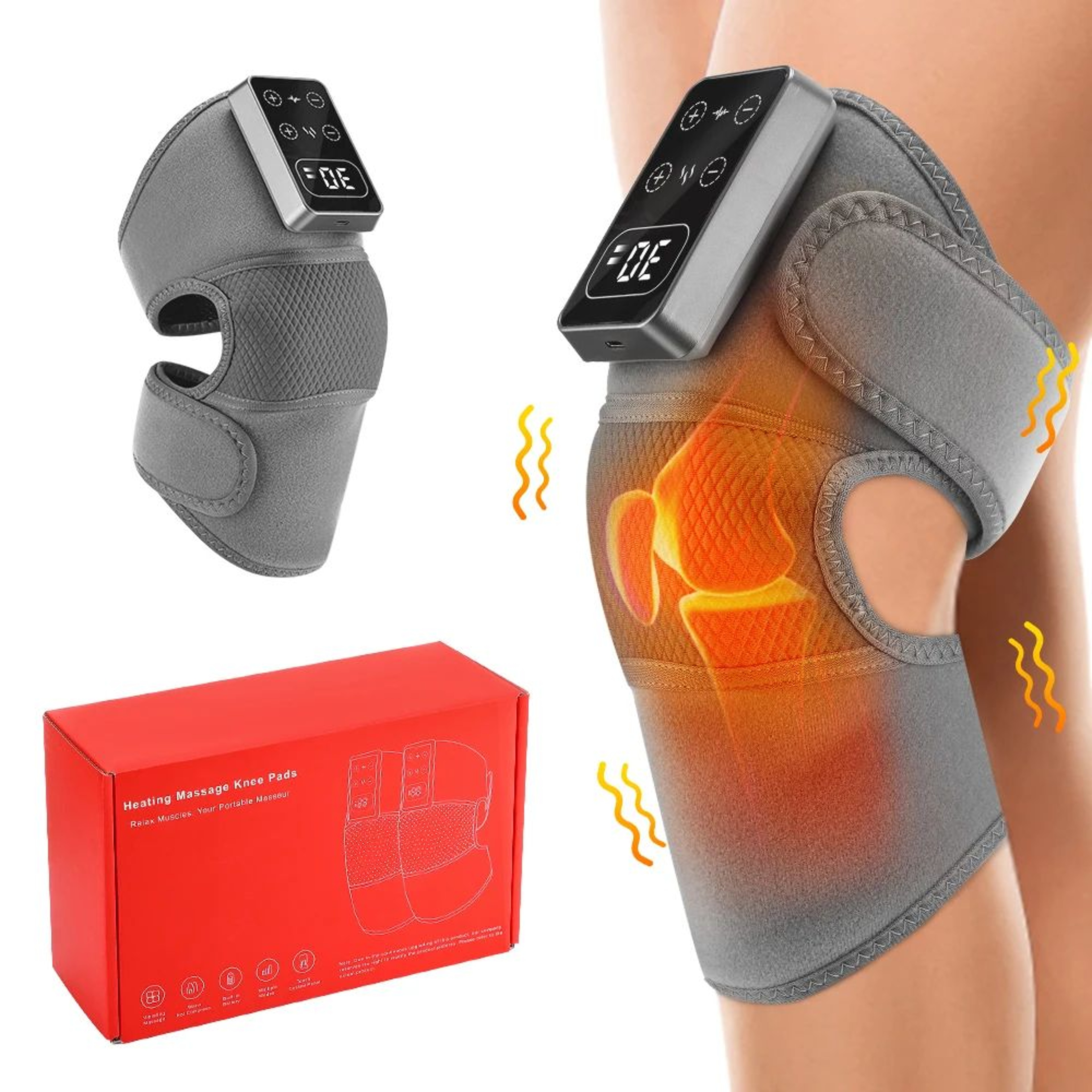 3in1 Cordless Heated Knee Shoulder Elbow Massager  Rechargeable Vibration Joint Wrap With Far Infra 6