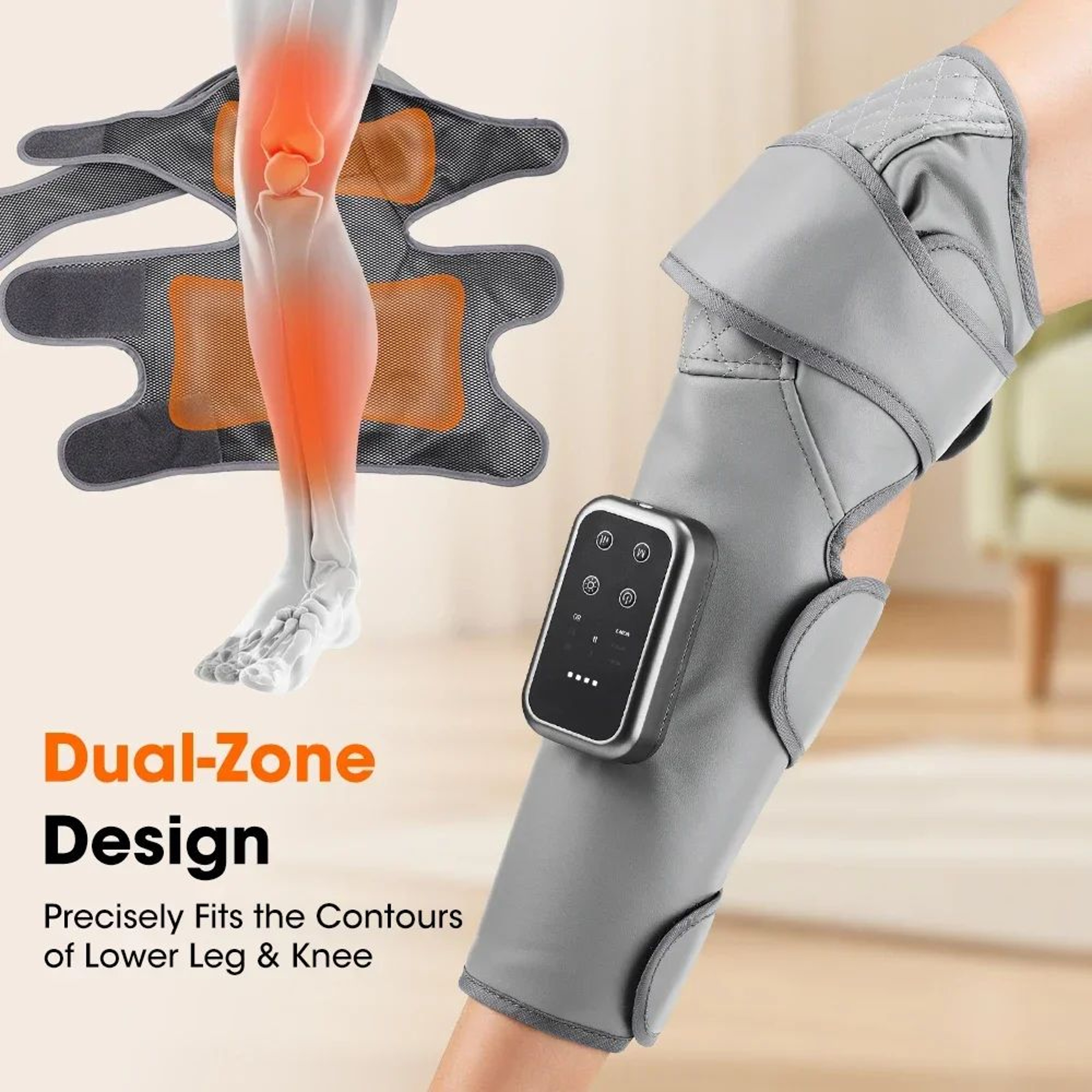 360 Full Leg  Knee Massager With Heat  Air Compression  Cordless Calf Therapy Wrap For Pain Relief  4