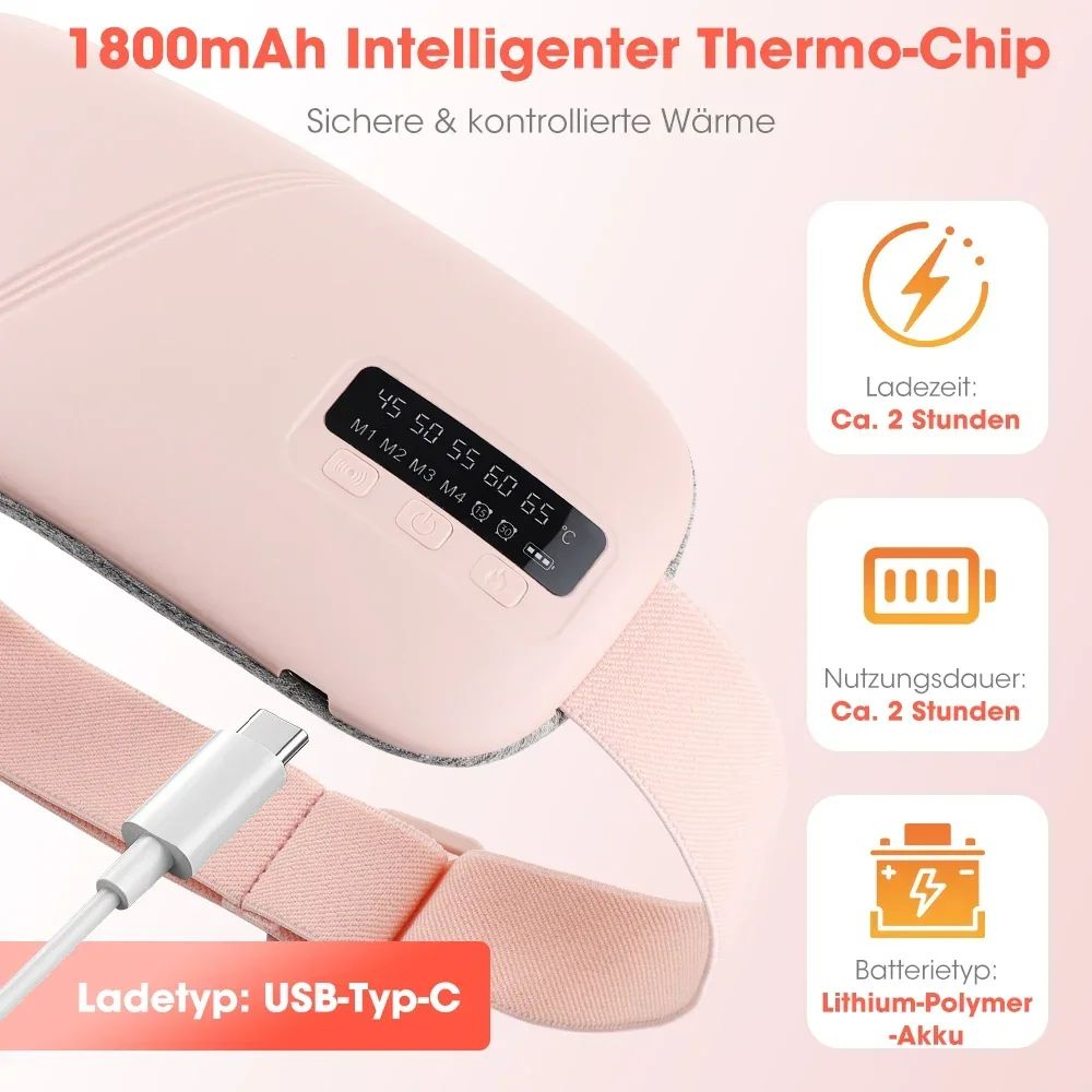 Menstrual Heating Belt With Vibration Massage  Cordless Abdominal Heating Pad For Period Pain Relie