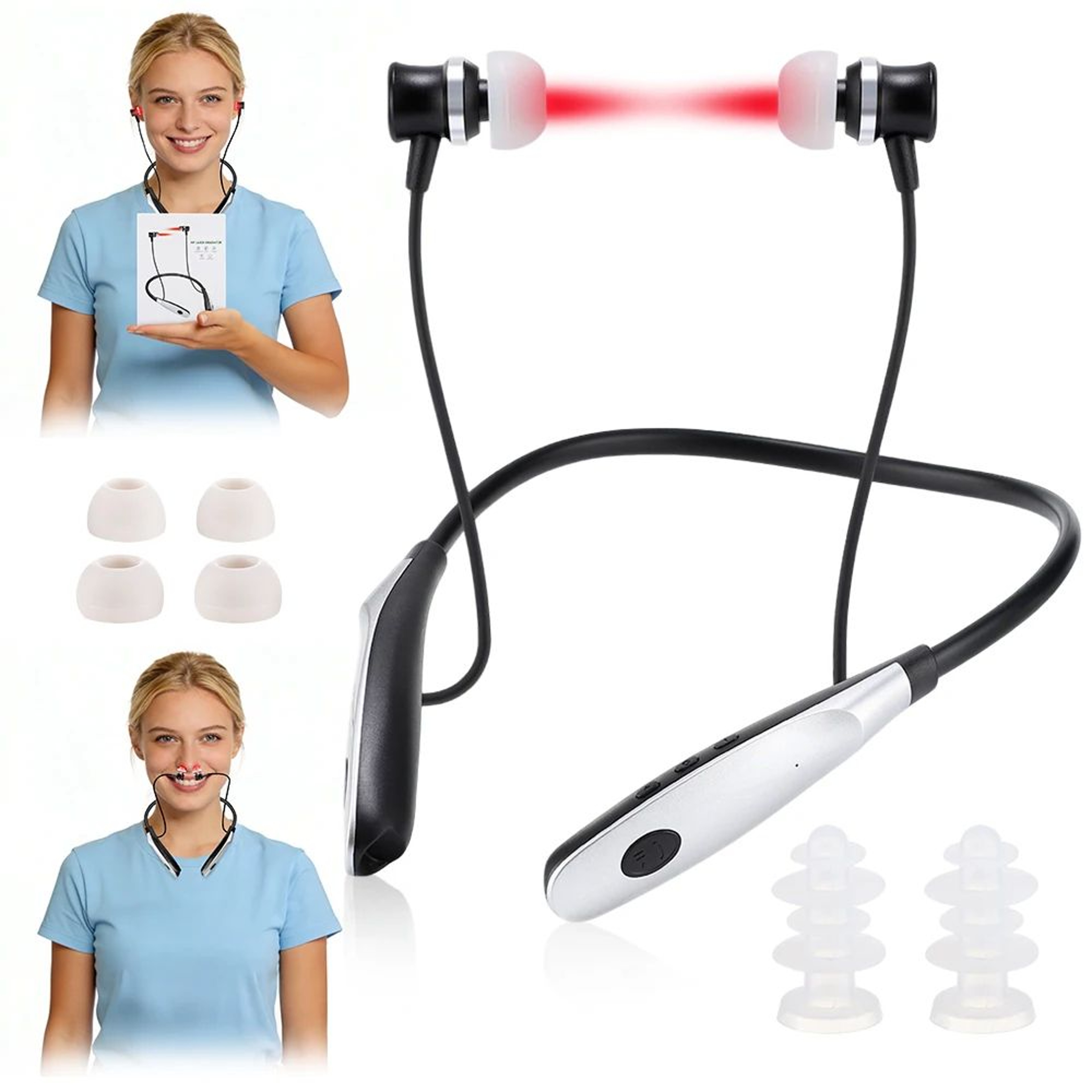 2in1 LED Nasal  Ear Light Therapy Device  Rechargeable Infrared Nasal Care For Nasal Comfort  Ear W 6